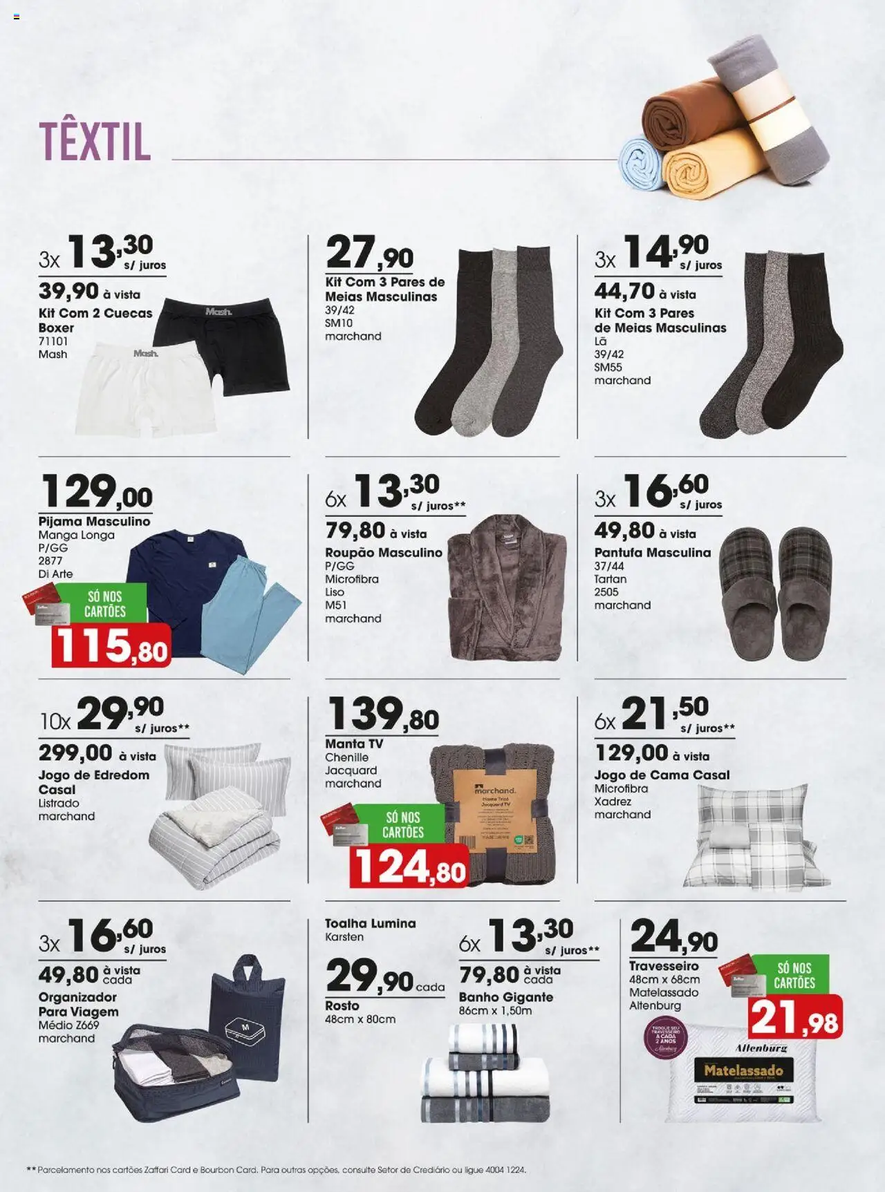 Zaffari Folheto - válido de 29.07.2025 | Página: 25 | Produtos: Edredom, Cama, Bourbon, Meias