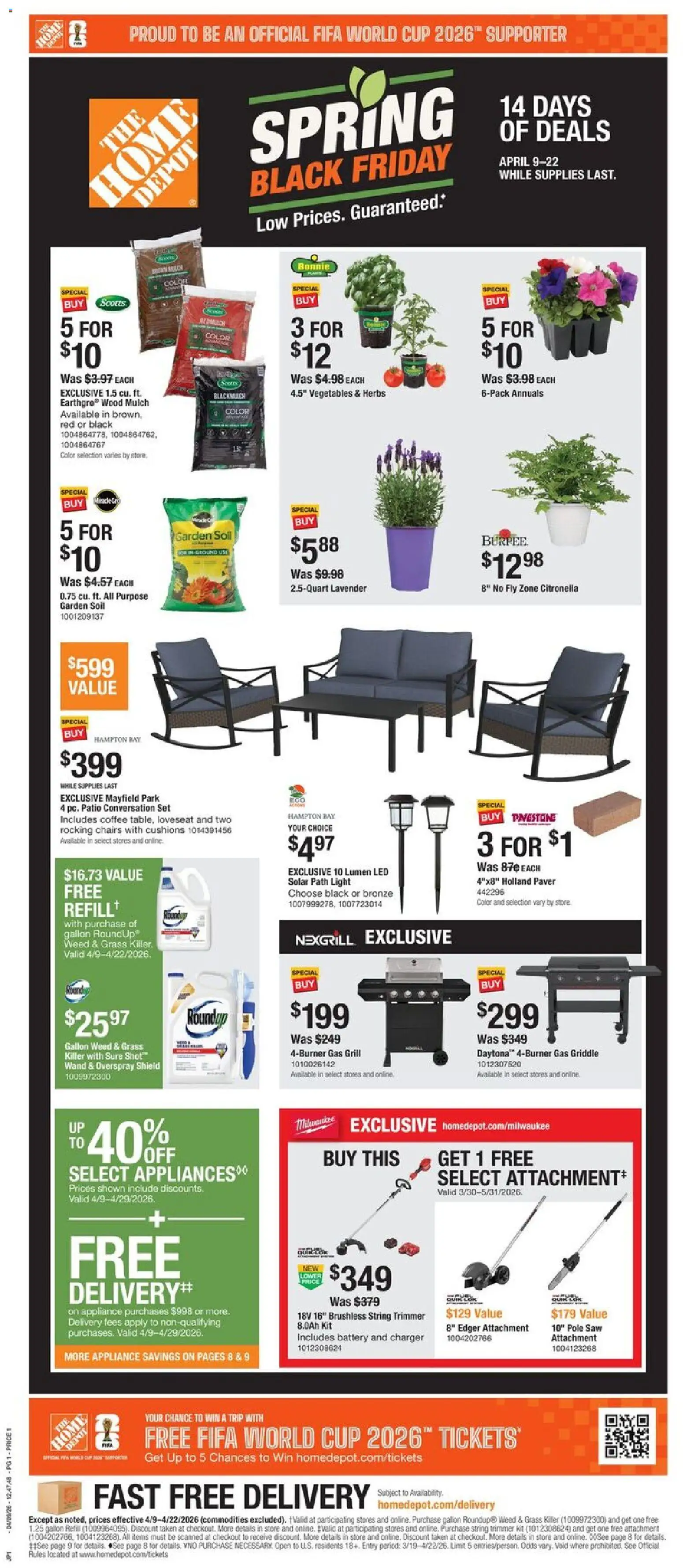 Home Depot Black Friday - valid from 09.04.2026 | Page: 1 | Products: Trimmer, Edger, Saw, Battery