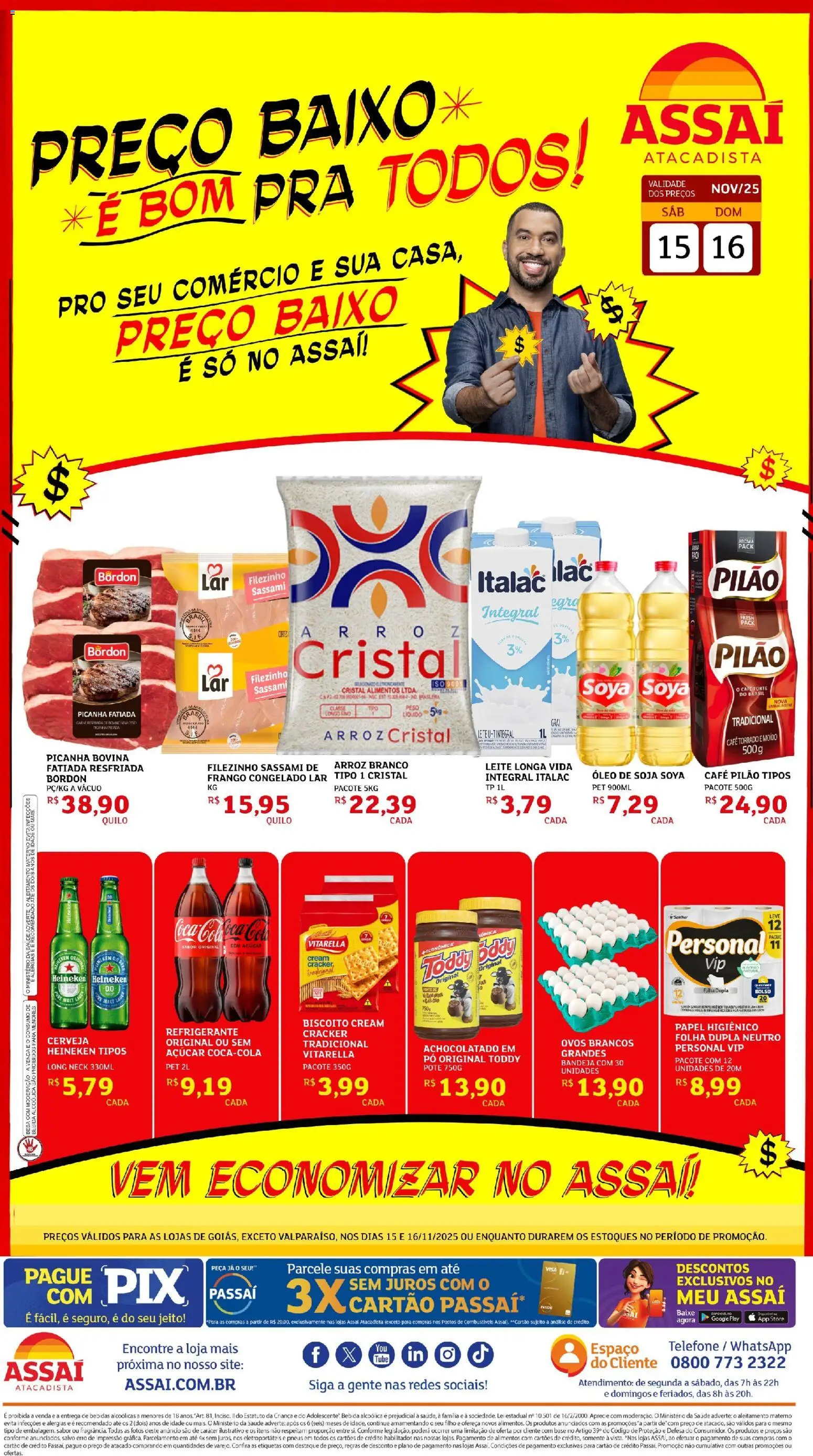 Assaí Atacadista Folheto - válido de 30.11.2025 | Página: 1 | Produtos: Biscoito, Pneus, Café pilão, Frango