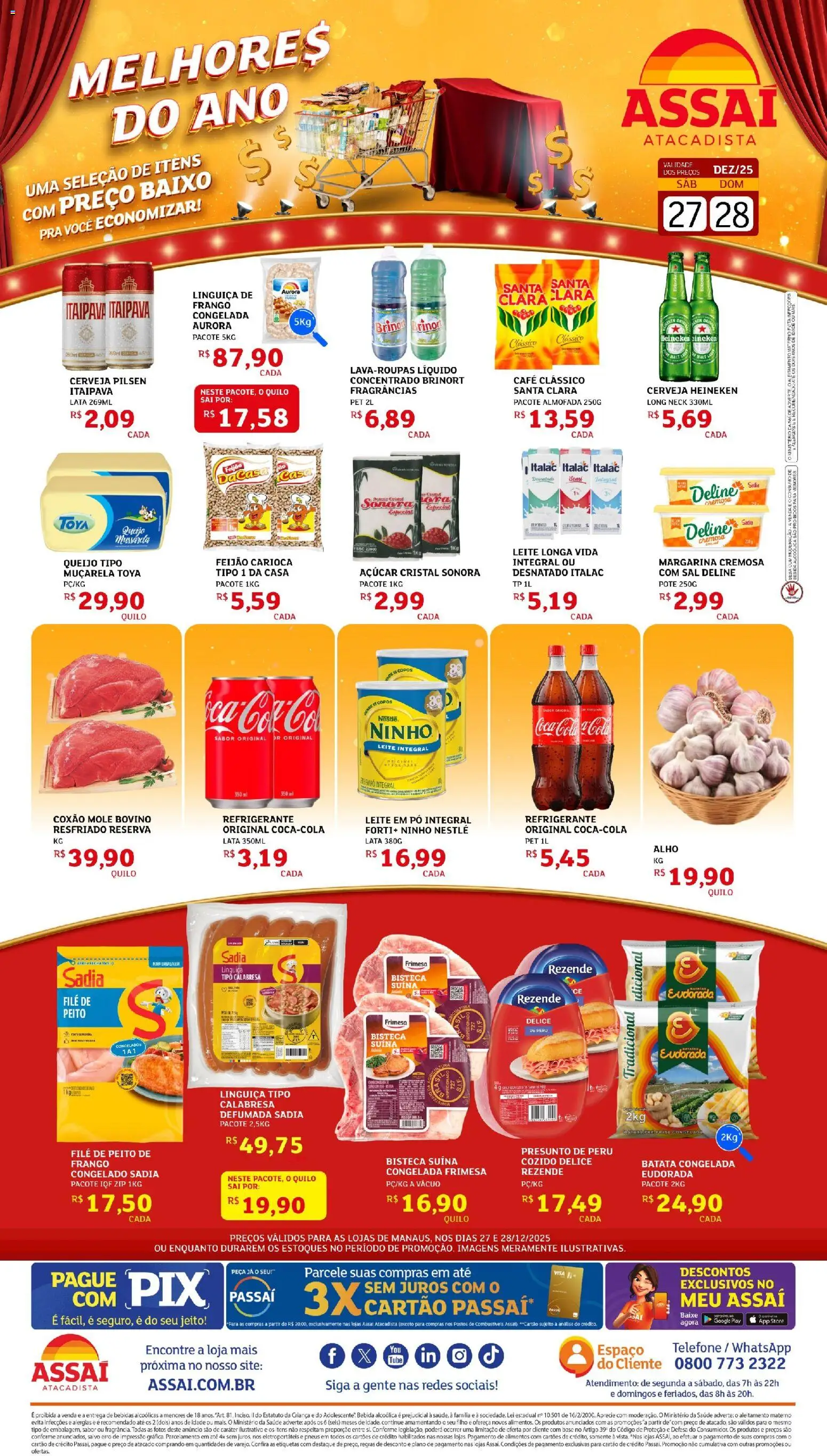 Assaí Atacadista Folheto - válido de 27.12.2025 | Página: 1 | Produtos: Leite integral, Leite, Bebida, Leite em pó
