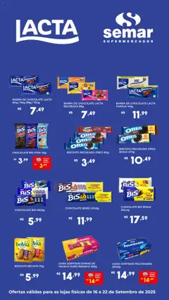 Semar Supermercado - Ofertas Lacta - Pré-Visualização do folheto da loja Semar Supermercado, válido de 16.09.2025