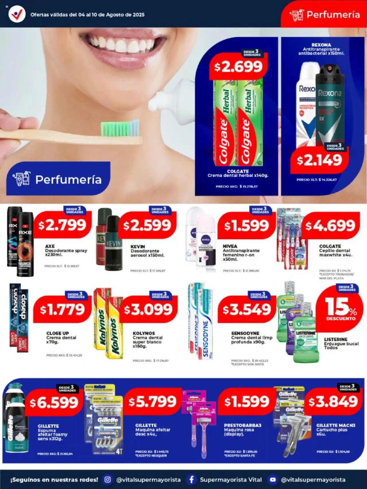 Vital - Ofertas │ válido desde el 04.08.2025 | Página: 3 | Productos: Desodorante, Enjuague bucal, Espuma, Crema