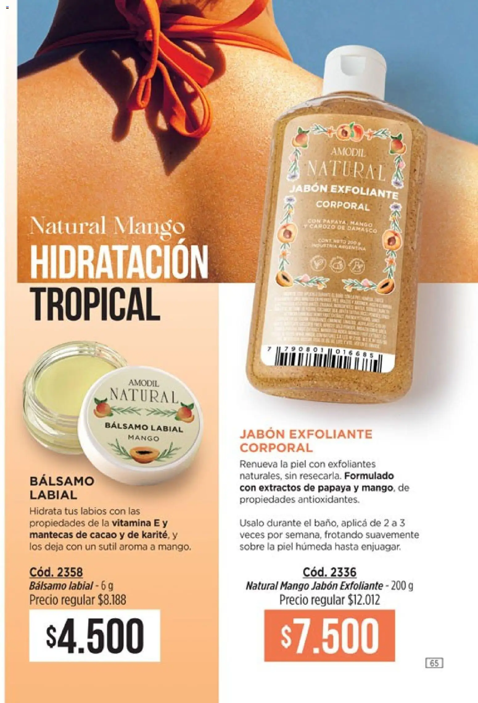 Catálogo Amodil Campaña 1/2026 │ válido desde el 01.01.2026 | Página: 65 | Productos: Exfoliante corporal, Jabón, Bálsamo, Cacao