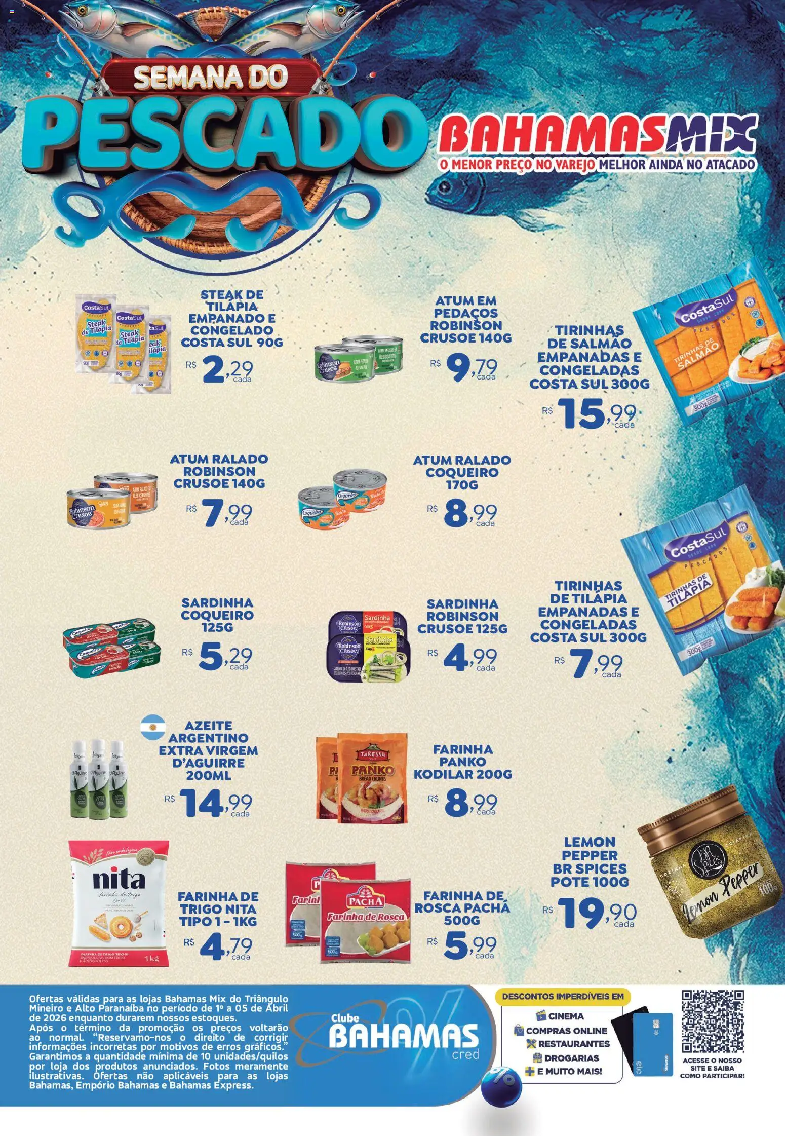 Bahamas Mix Folheto - válido de 01.04.2026 | Página: 2 | Produtos: Salmão, Tilápia, Azeite, Atum