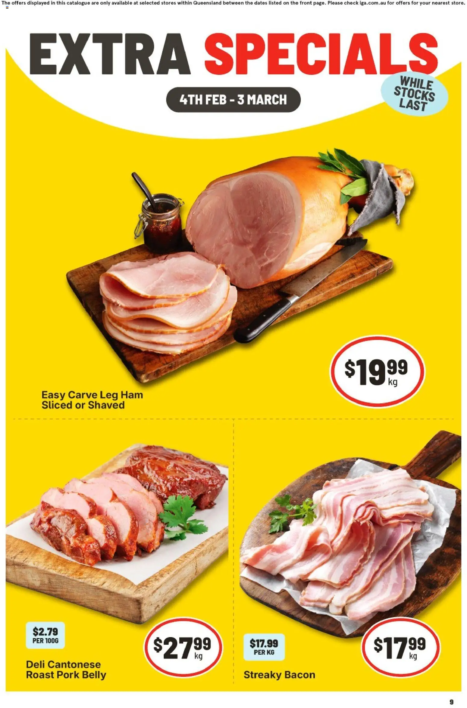 IGA catalogue - valid from 04.02.2026 | Page: 3 | Products: Bacon, Ham, Pork