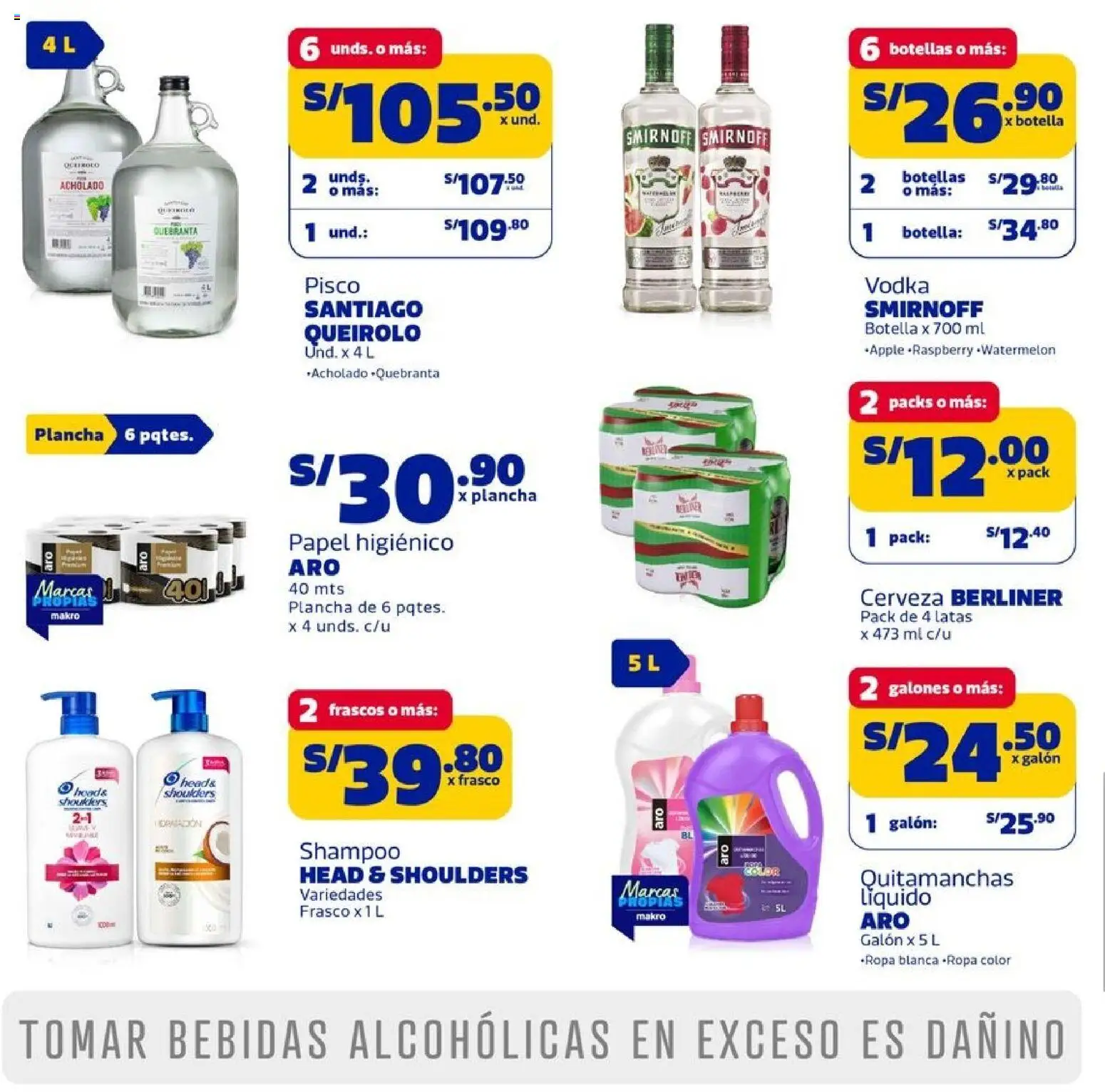 Catálogo Makro válido desde 12.02.2026 | Página: 25 | Productos: Shampoo, Quitamanchas, Ropa, Cerveza