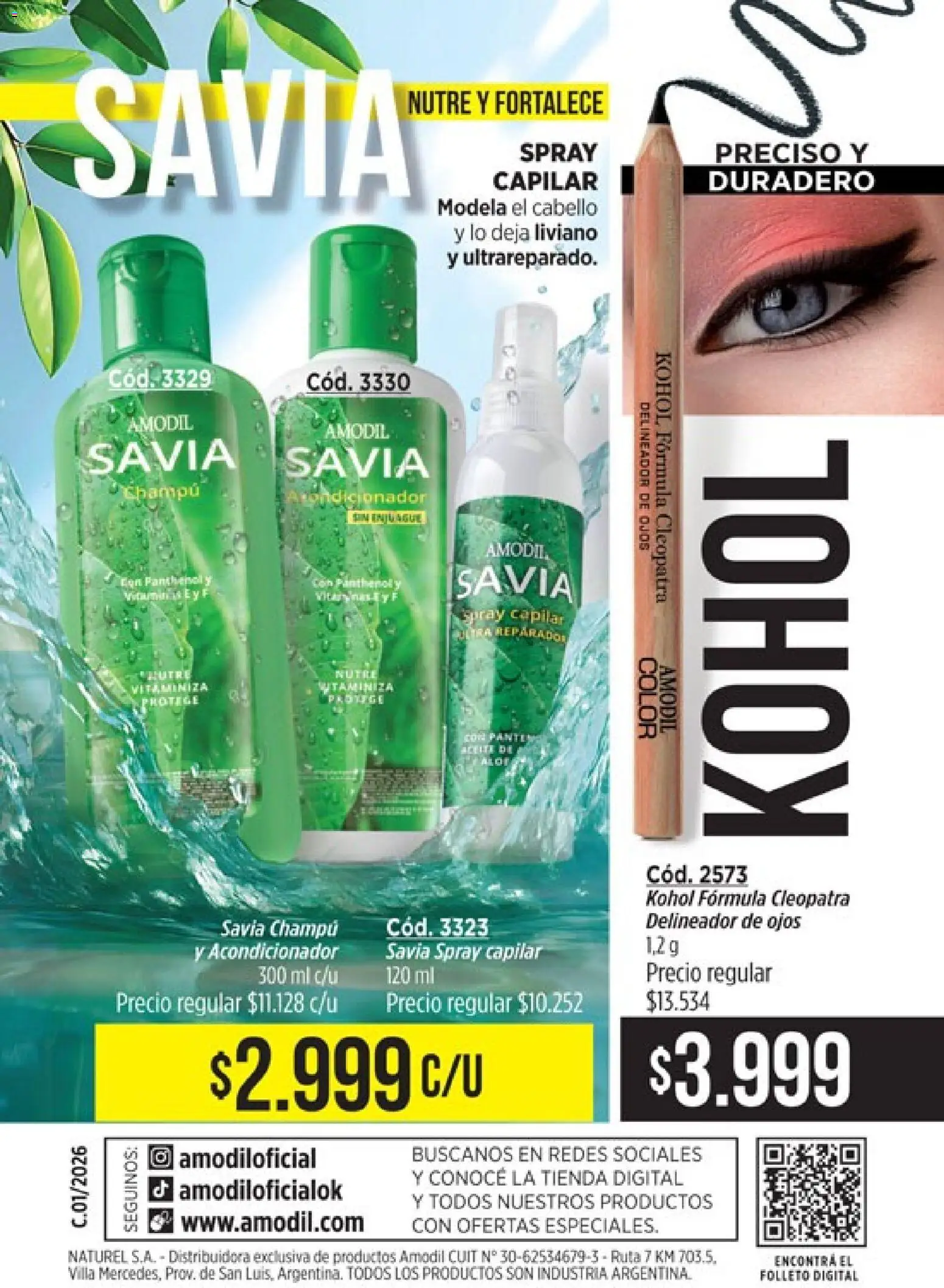 Catálogo Amodil Campaña 1/2026 │ válido desde el 01.01.2026 | Página: 164 | Productos: Delineador de ojos, Delineador, Champú, Acondicionador