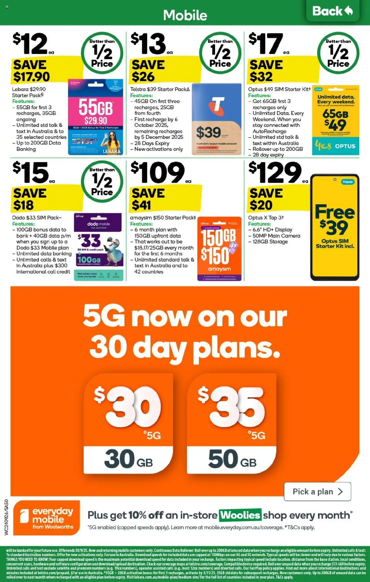 Woolworths catalogue - valid from 24.09.2025 | Page: 50 | Products: Device, Camera, Satellite, Mobile