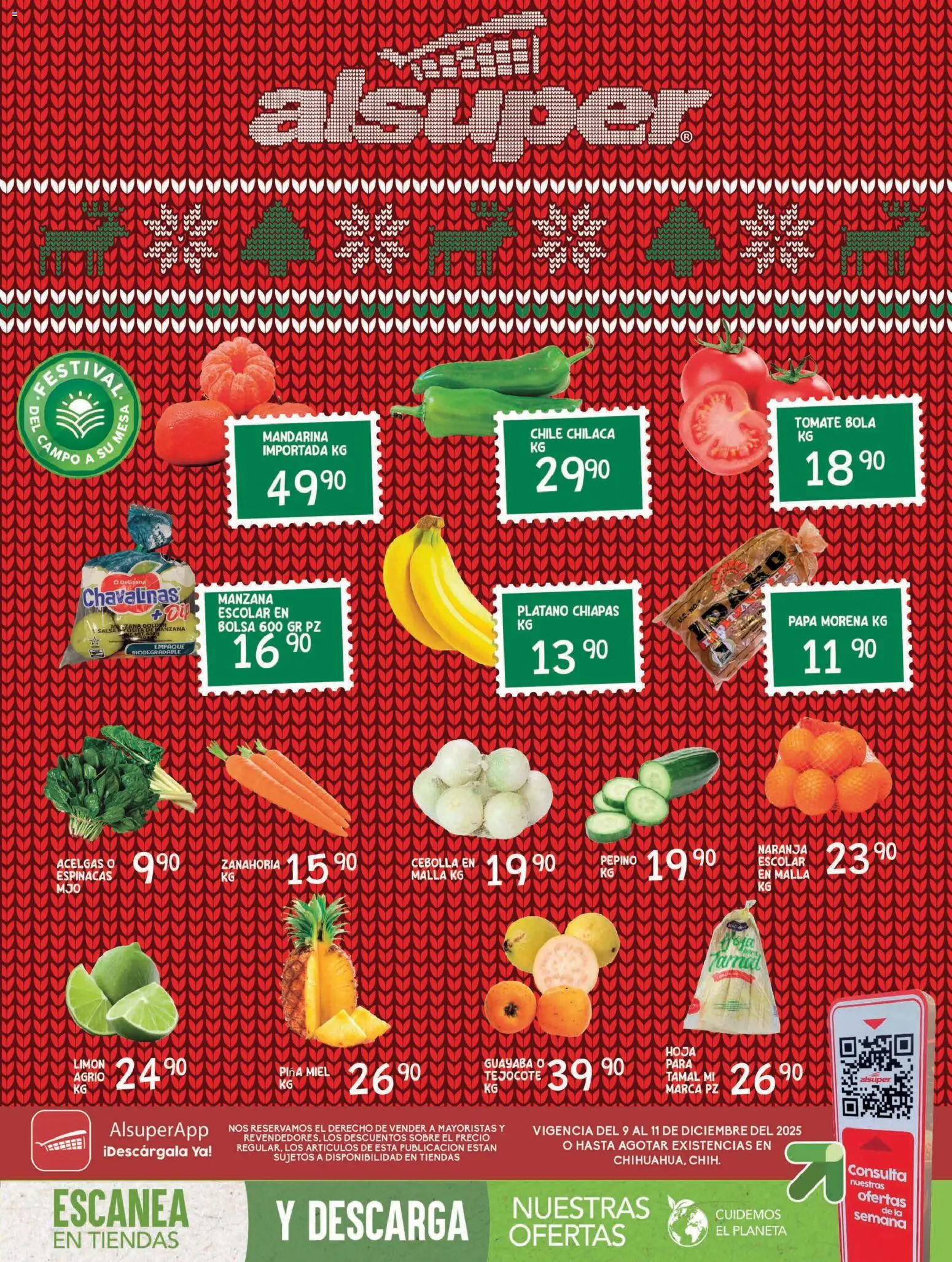 Nuevas ofertas de Alsuper válidas en toda la República Mexicana desde el 09.12.2025. ¡Encuentra las mejores ofertas en Alsuper folleto Chihuahua Capital! | Página: 1 | Productos: Plátano, Bolsa, Manzana, Piña