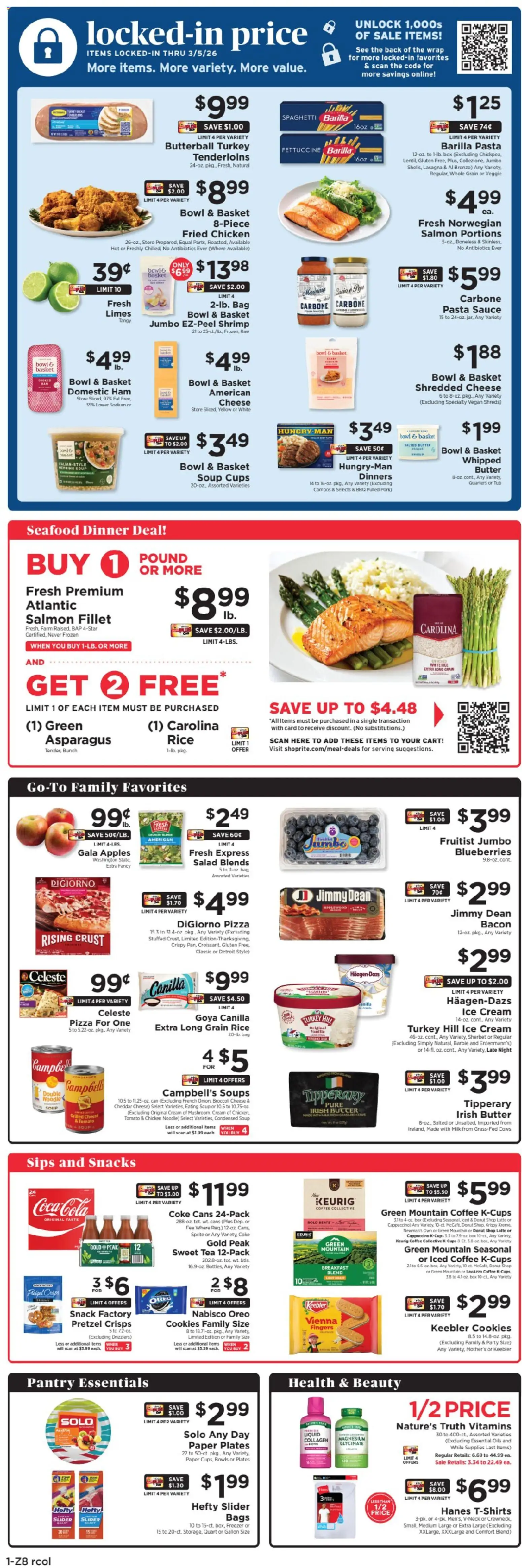ShopRite Weekly Ad - valid from 27.02.2026 | Page: 3 | Products: Cheese, Pizza, Pasta, Ice cream