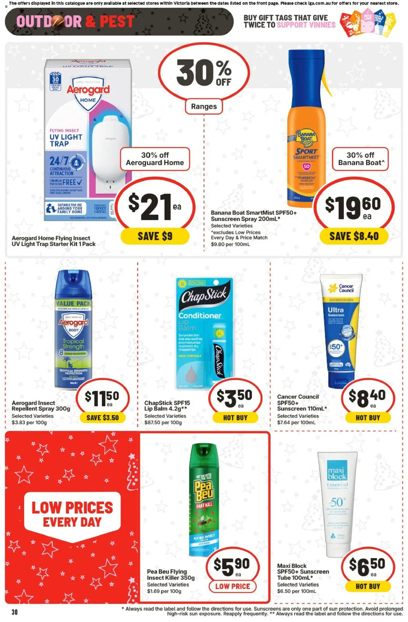 IGA catalogue - valid from 26.11.2025 | Page: 30 | Products: Light, Sunscreen, Pea, Sun protection