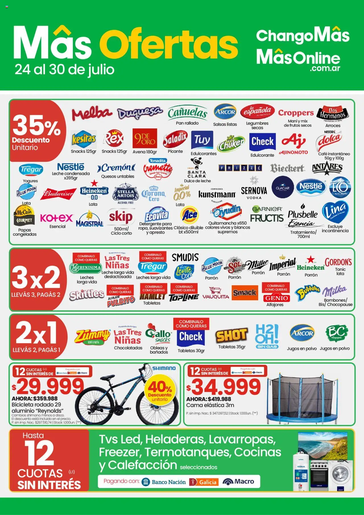 Changomas ofertas │ válido desde el 24.07.2025 | Página: 1 | Productos: Banco, Mani, Queso, Café