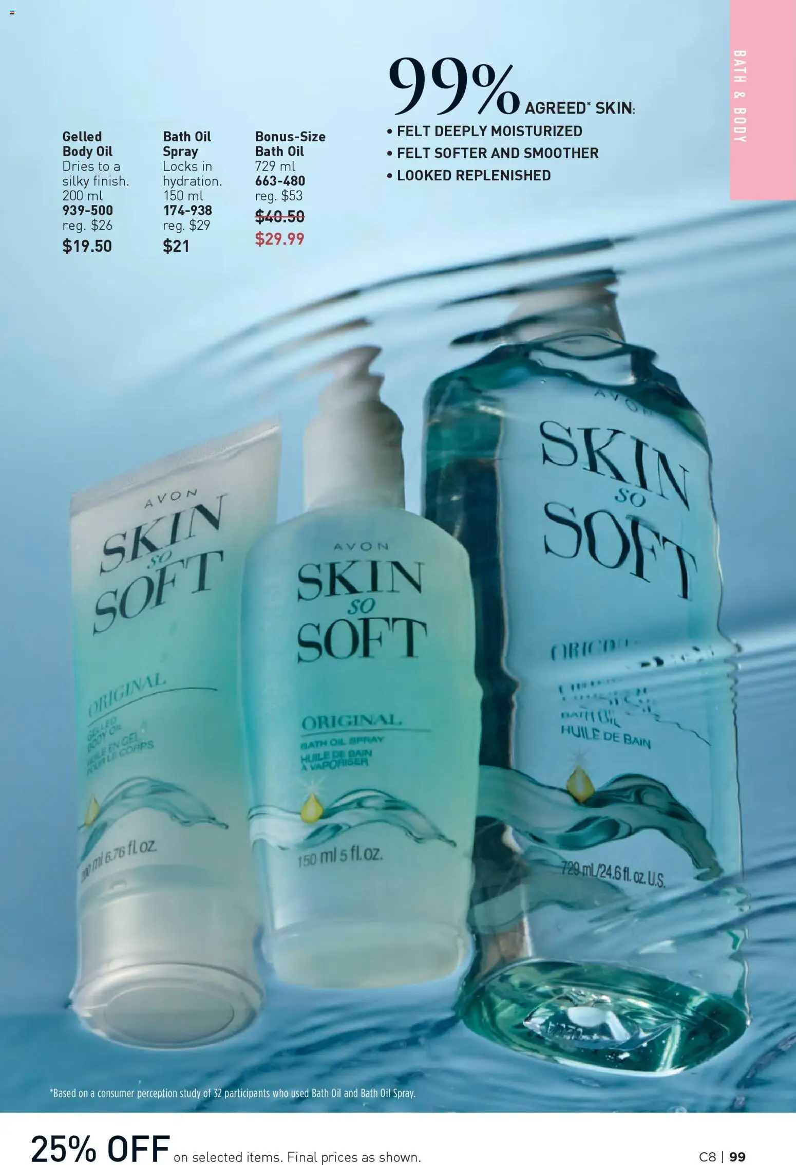 Avon flyer valid from 09.04.2026 | Page: 99 | Products: Bath, Oil
