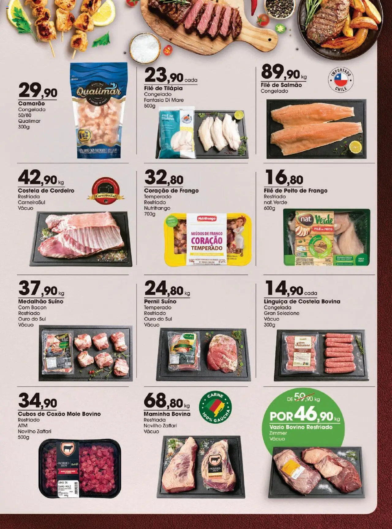 Zaffari Folheto - válido de 07.10.2025 | Página: 9 | Produtos: Coração de frango, Tilápia, Frango, Filé de tilápia