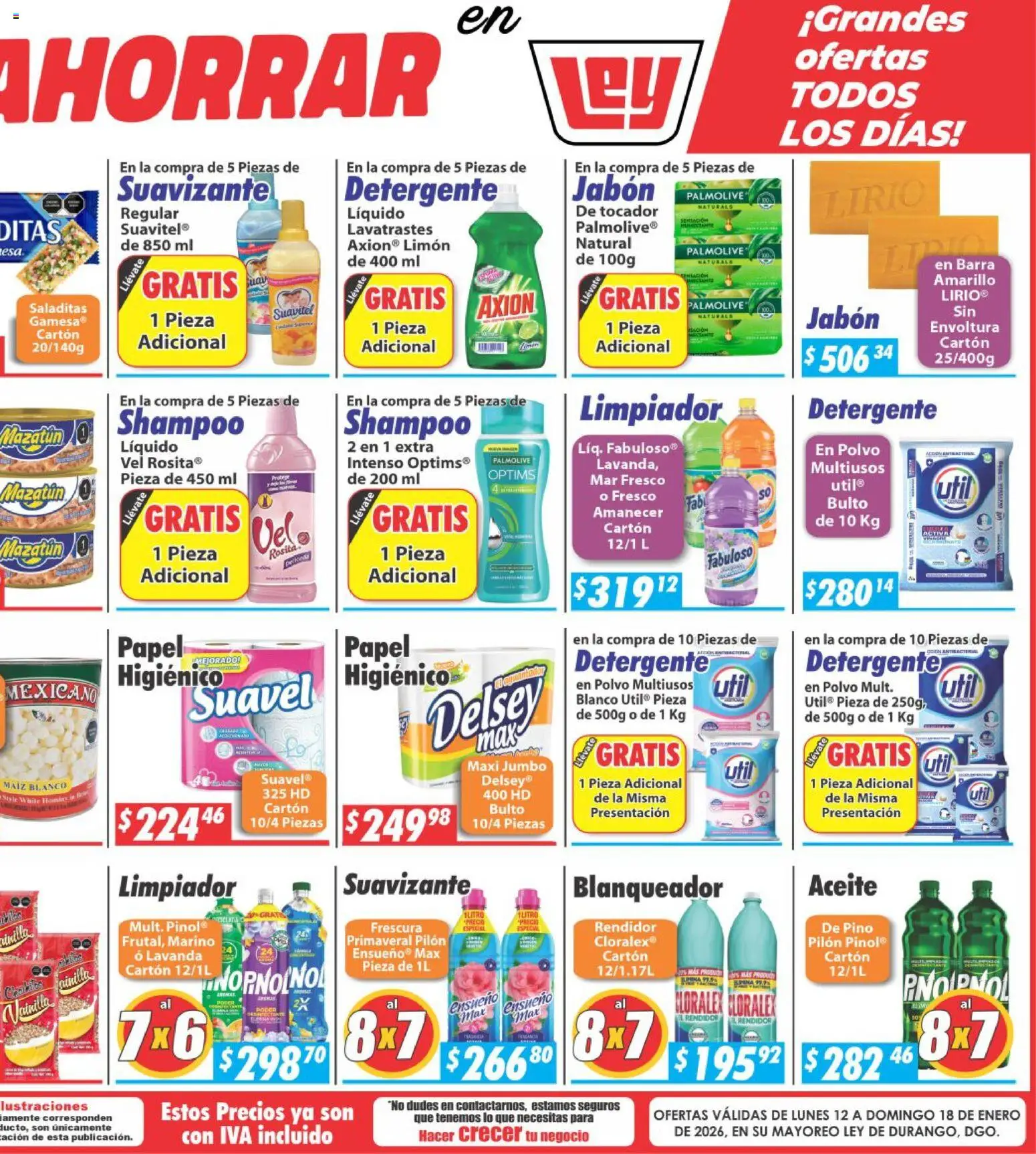 Nuevas ofertas de Casa Ley válidas en toda la República Mexicana desde el 12.01.2026. ¡Encuentra las mejores ofertas en Casa Ley folleto! | Página: 6 | Productos: Maíz, Aceite, Limpiador, Barra