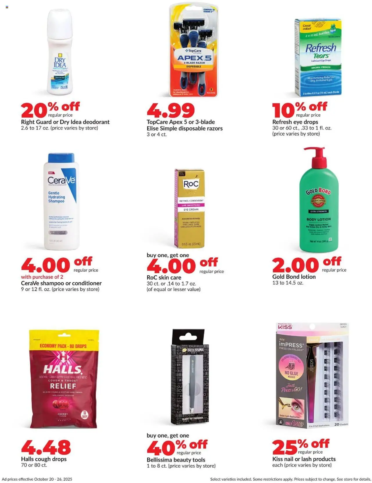 HyVee Weekly Ad - valid from 20.10.2025 | Page: 32 | Products: Conditioner, Eye Cream, Deodorant, Cream