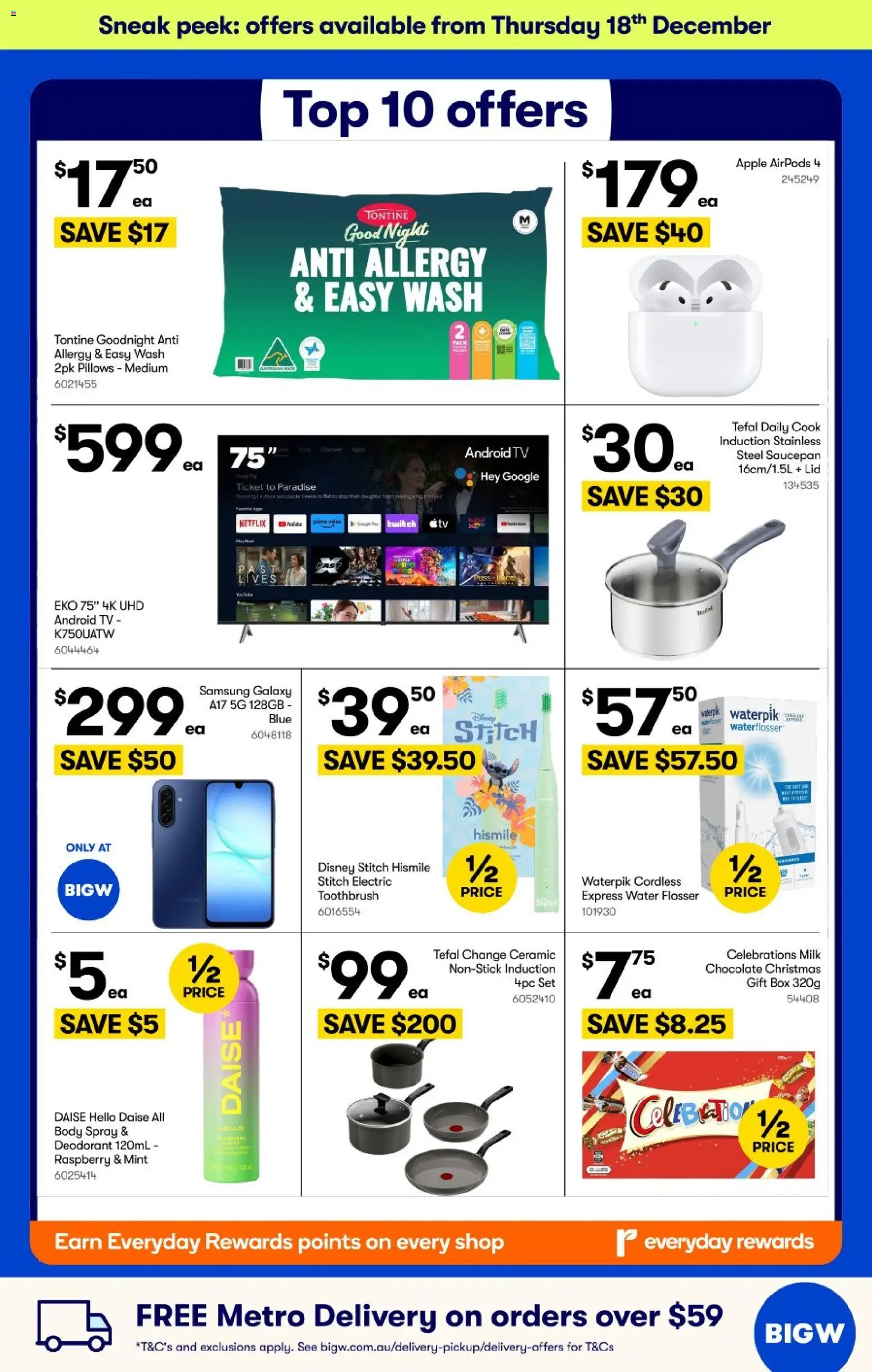 Big W catalogue - valid from 18.12.2025 | Page: 2 | Products: Chocolate, Deodorant, Toothbrush, Allergy