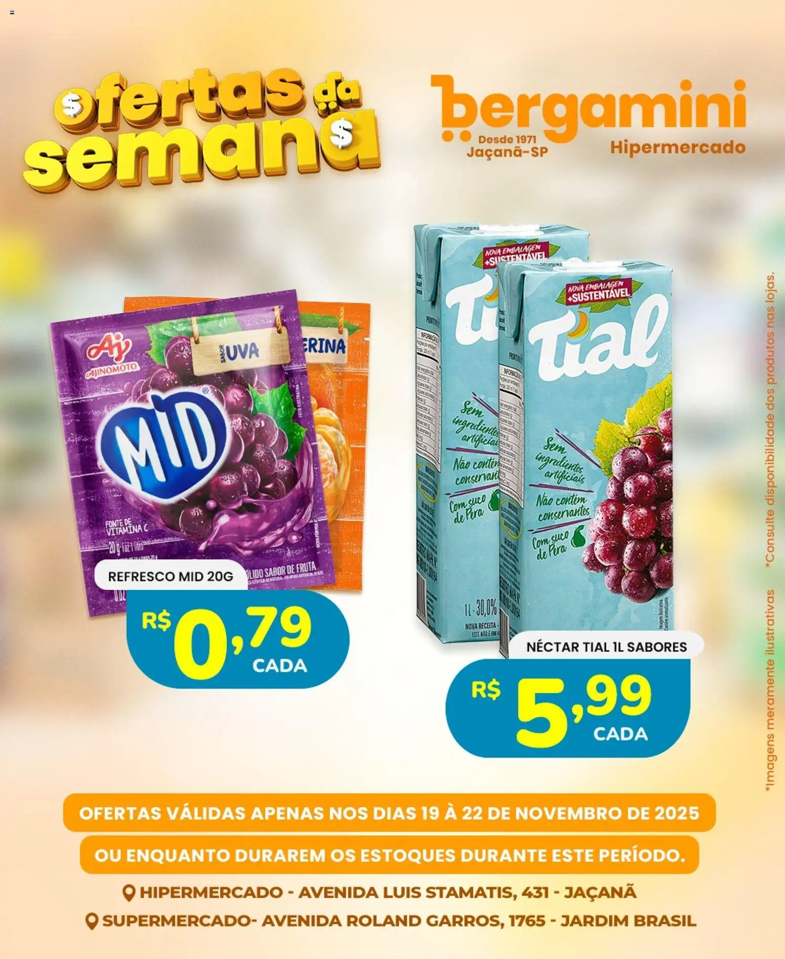 Supermercado Bergamini Folheto - válido de 19.11.2025 | Página: 10 | Produtos: Pera, Refresco, Suco, Vitamina c