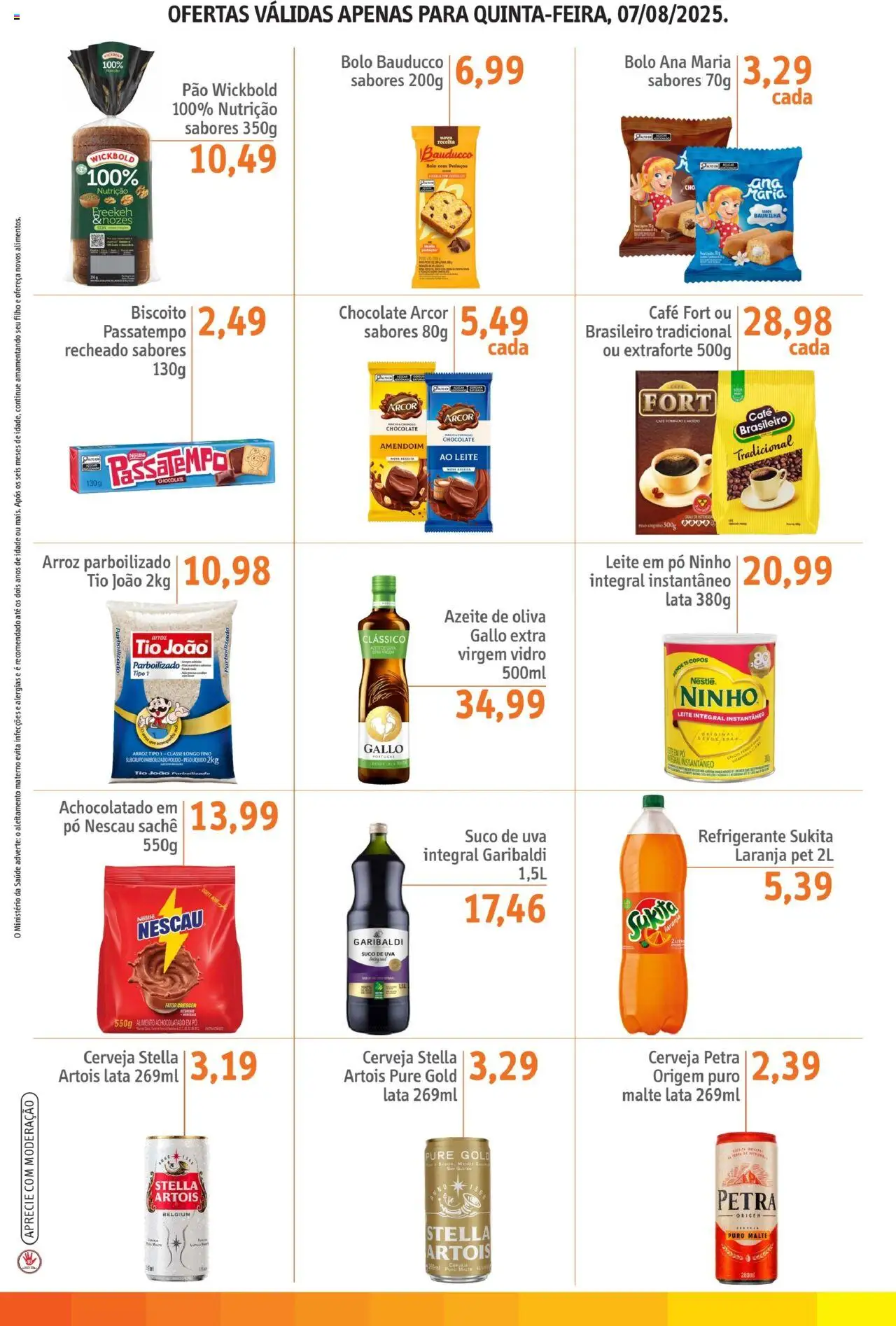 Sonda Folheto - válido de 07.08.2025 | Página: 3 | Produtos: Biscoito, Achocolatado, Pão, Copos