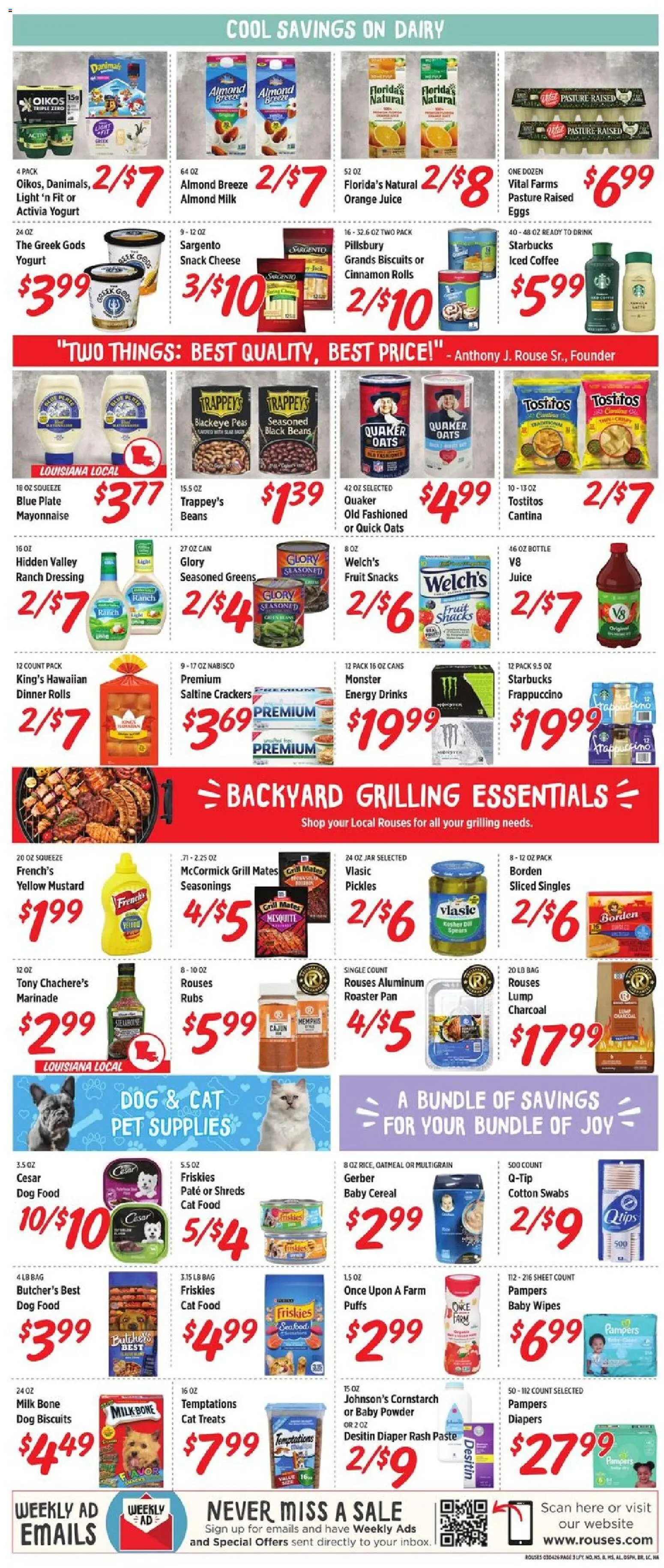 Rouses Weekly Ad - AL - valid from 04.03.2026 | Page: 6 | Products: Powder, Milk, Mayonnaise, Sheet