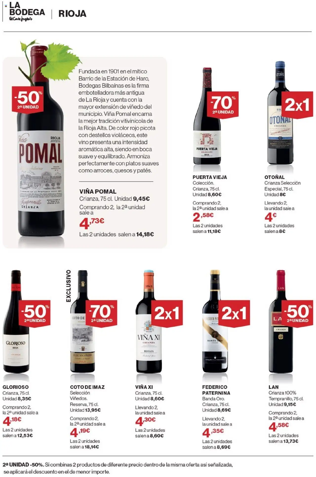 Nuevas ofertas de El Corte Inglés válidas en toda la República Mexicana desde el 02.10.2025. ¡Encuentra las mejores ofertas en El Corte Inglés - Catálogo La Bodega! | Página: 4 | Productos: Extensión, Vino