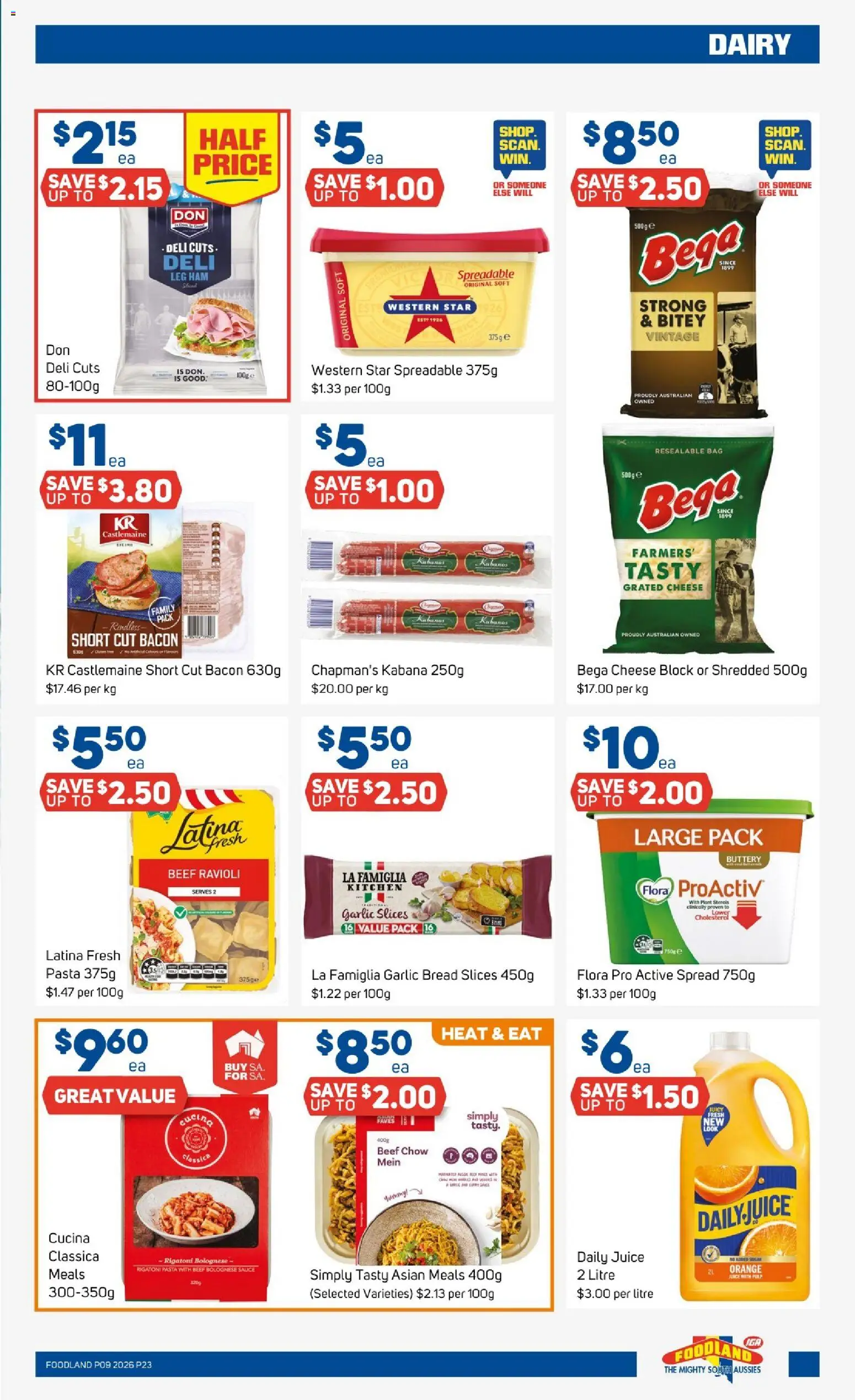 Foodland catalogue - valid from 25.02.2026 | Page: 23 | Products: Dairy, Ham, Pasta, Bag