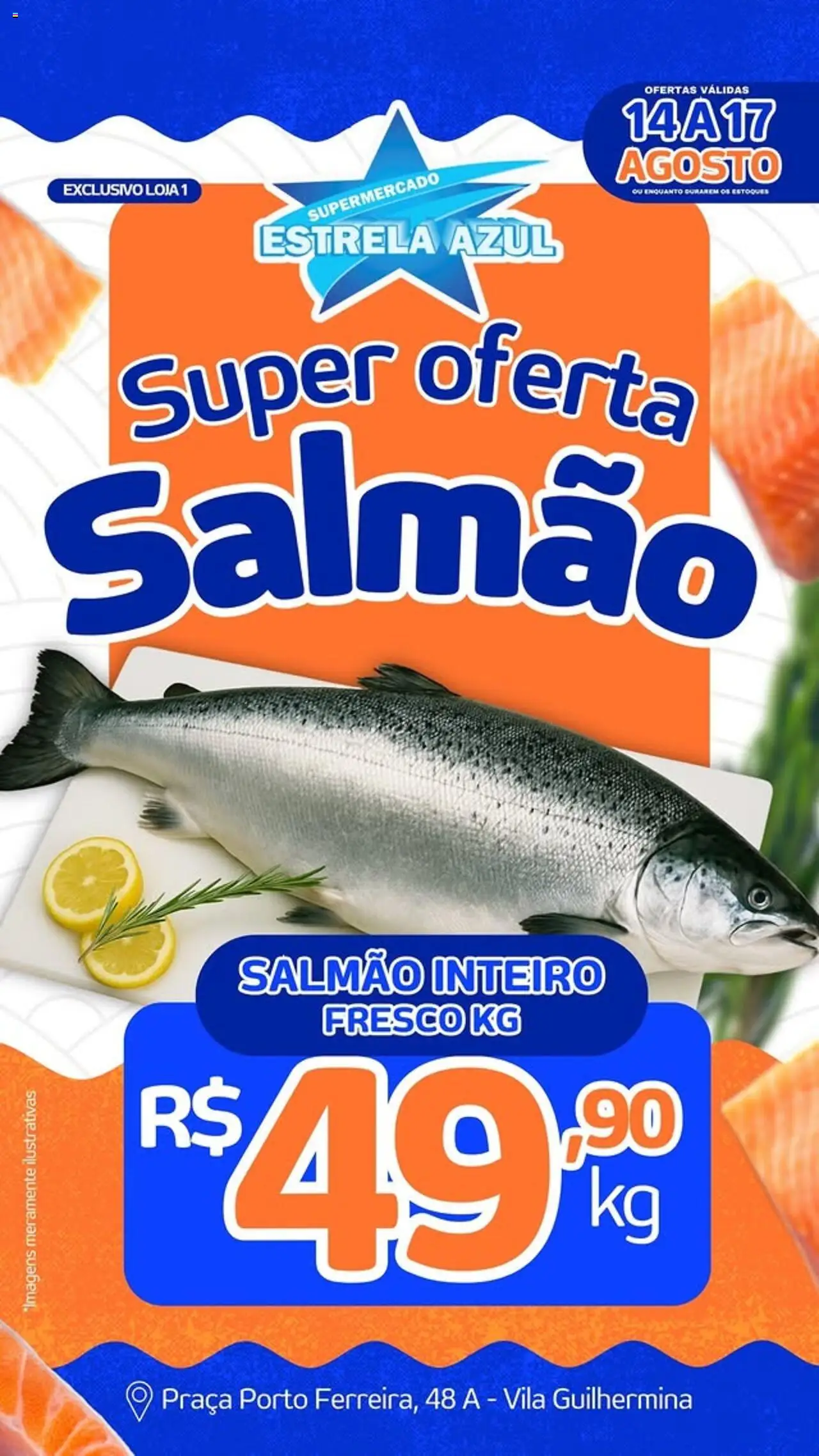 Estrela Azul Folheto - válido de 14.08.2025 | Página: 1 | Produtos: Salmão