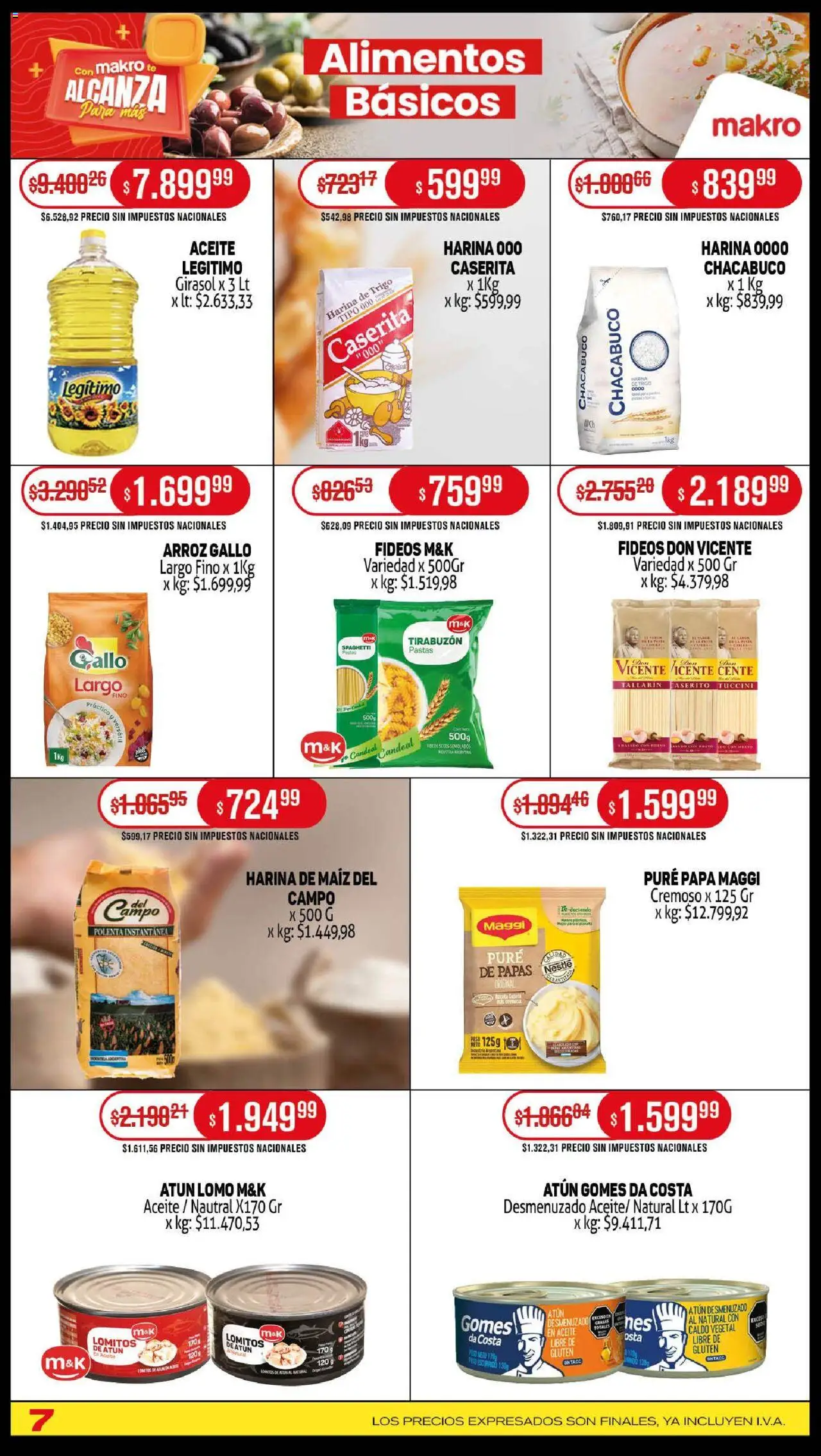 Makro ofertas │ válido desde el 16.10.2025 | Página: 7 | Productos: Harina, Aceite, Maiz, Fideos