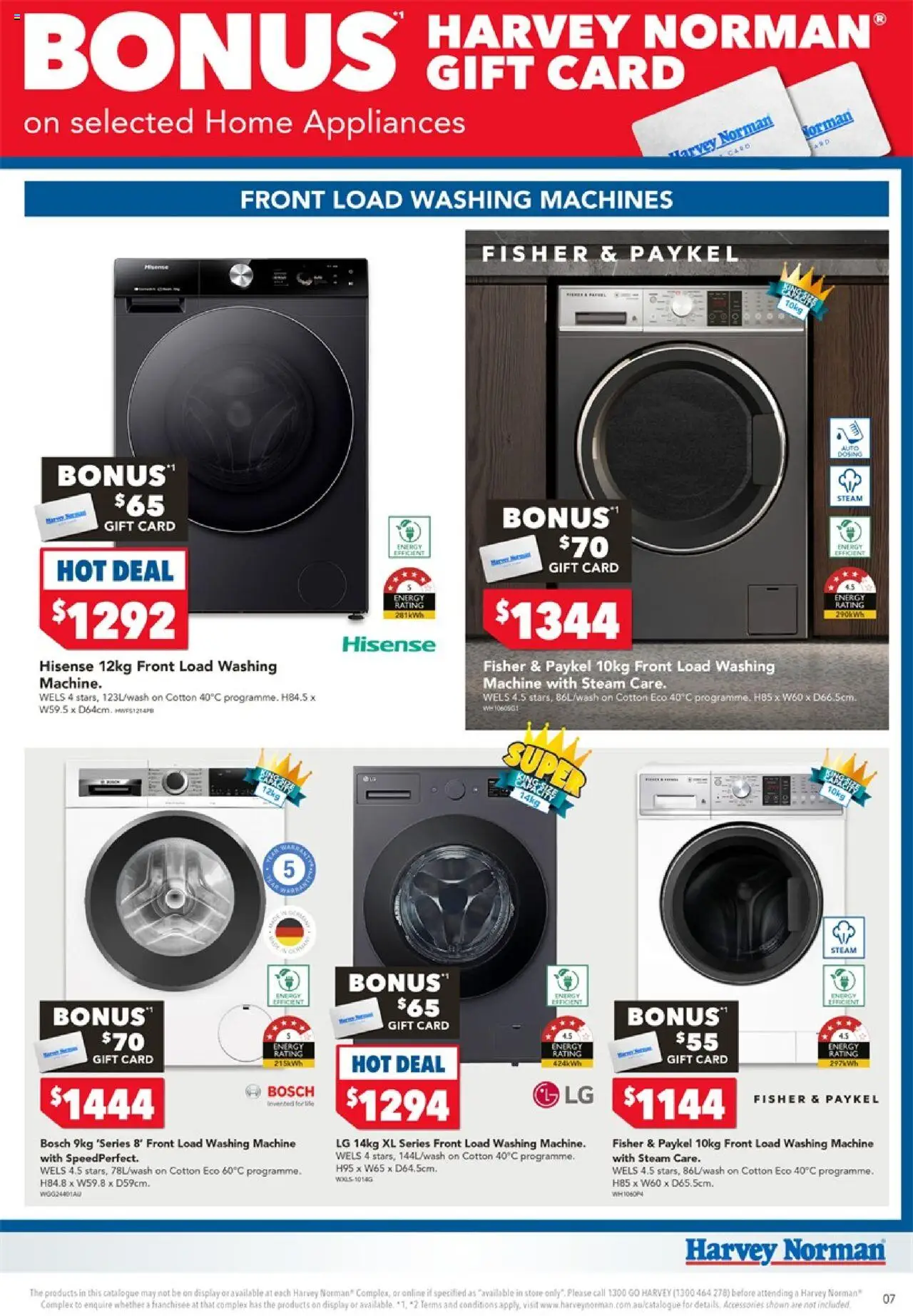 Harvey Norman catalogue - valid from 18.10.2025 | Page: 7 | Products: Accessories, Washing machine