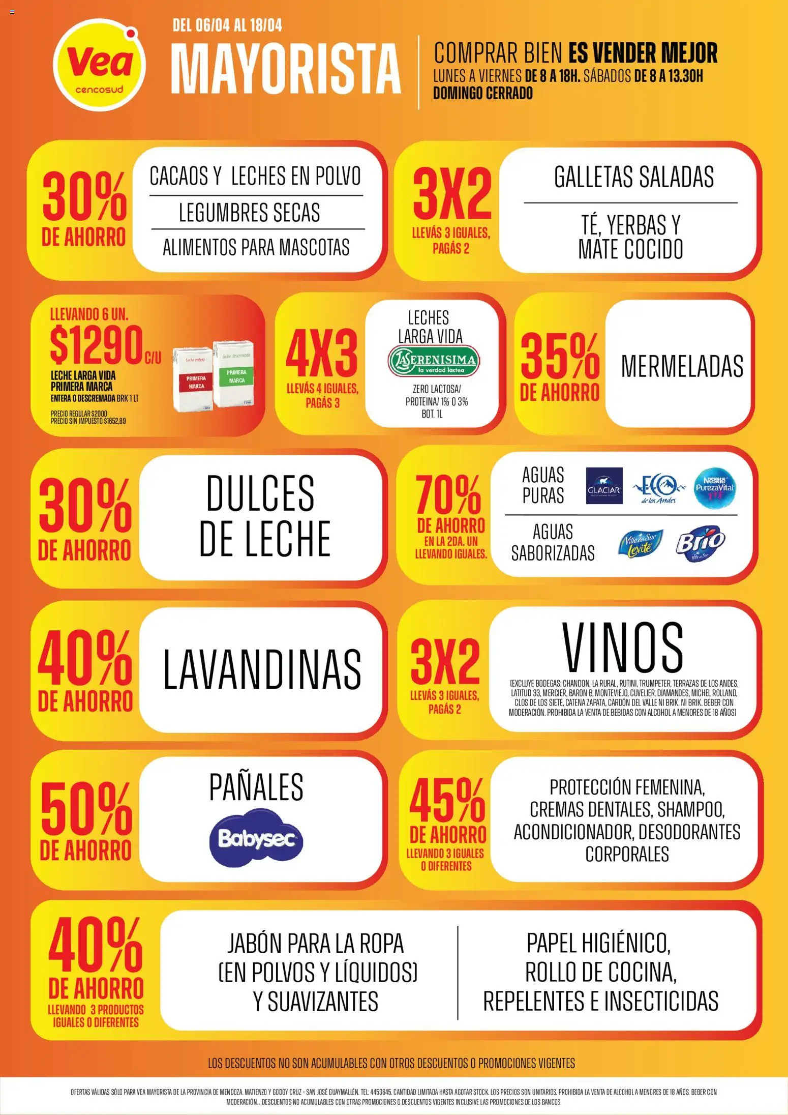 Vea - Ofertas Vea mayorista │ válido desde el 06.04.2026 | Página: 1 | Productos: Polvo, Jabón, Ropa, Leche