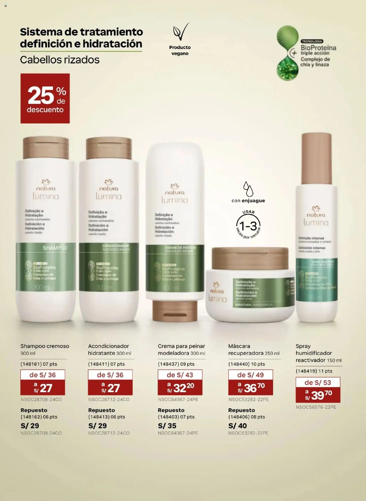 Catálogo Natura válido desde 31.03.2026 | Página: 130 | Productos: Máscara, Shampoo, Acondicionador, Crema