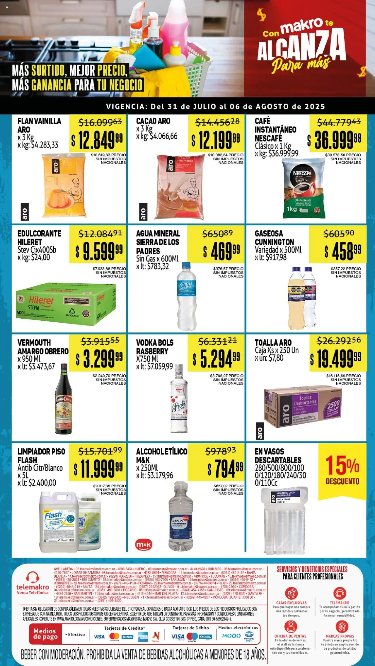 Makro ofertas Gastronómicas │ válido desde el 31.07.2025 | Página: 3 | Productos: Toallas, Caja, Café, Té