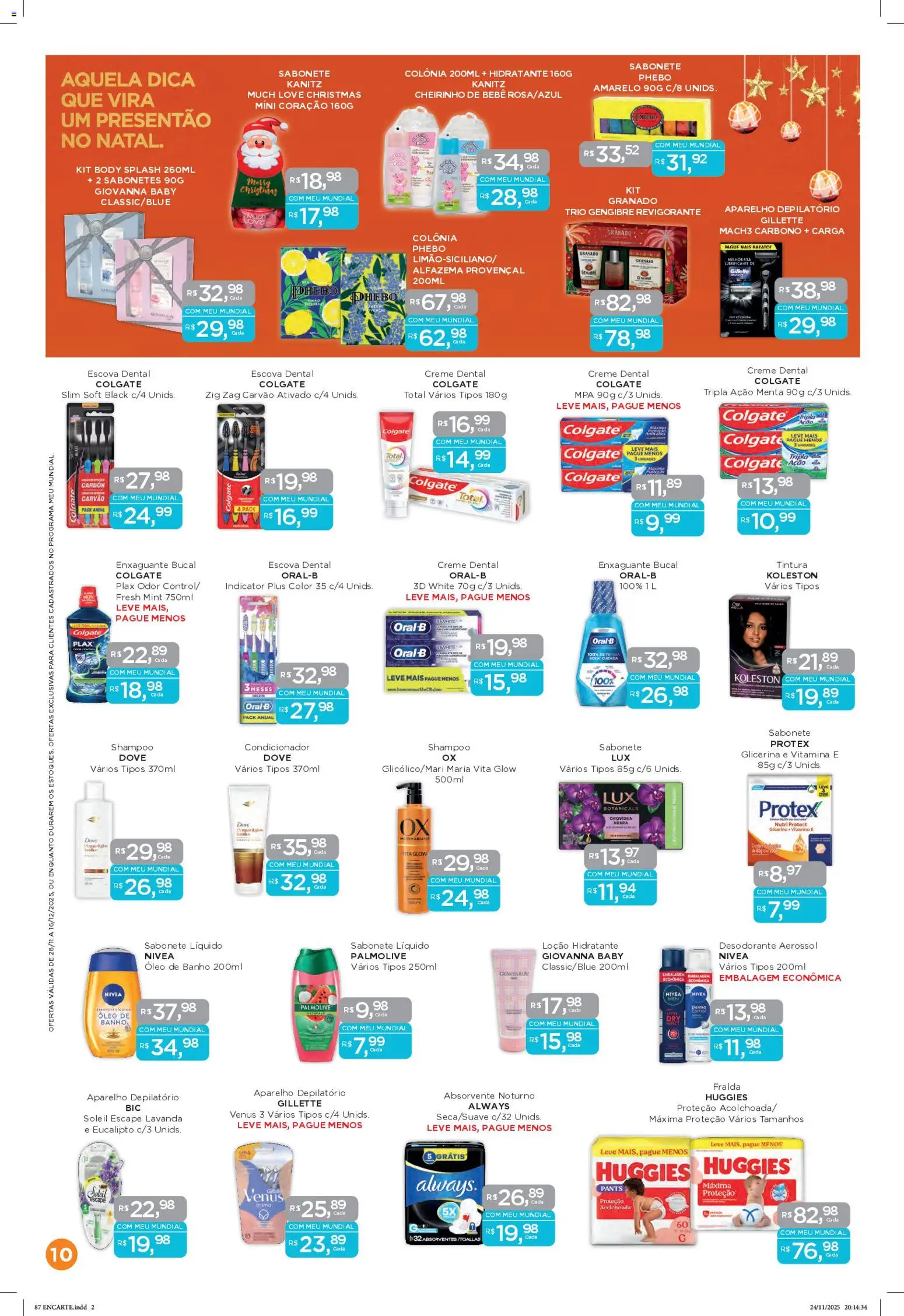 Mundial Folheto - válido de 28.11.2025 | Página: 10 | Produtos: Desodorante, Enxaguante bucal, Óleo, Creme dental