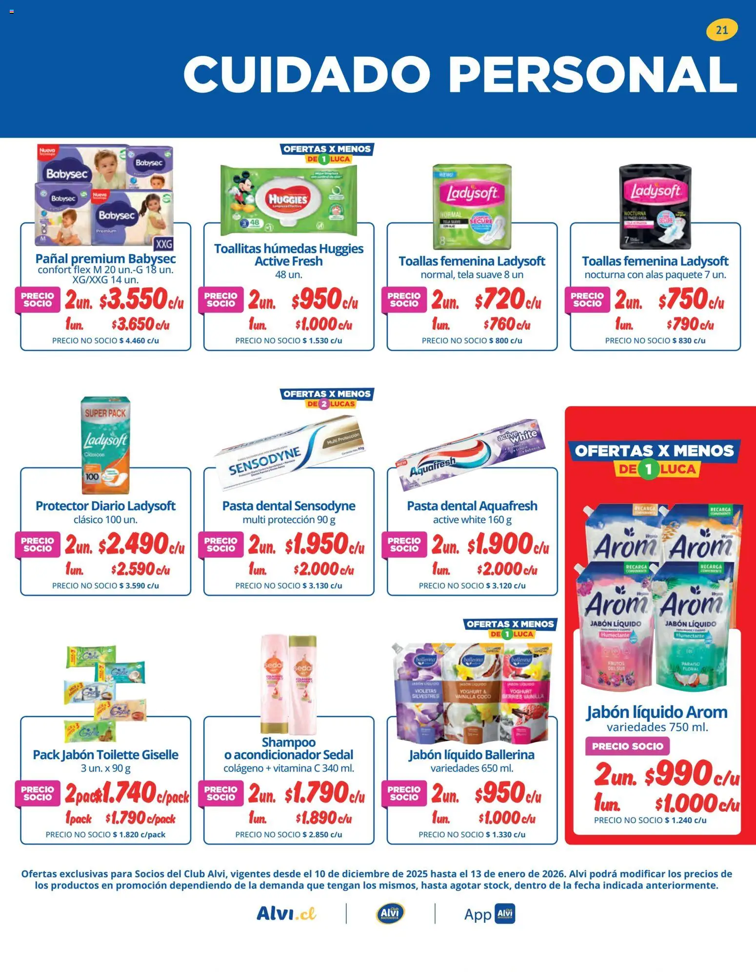 Alvi catálogo │ válido desde el 10.12.2025 | Página: 21 | Productos: Jabón, Shampoo, Toallitas húmedas, Pasta