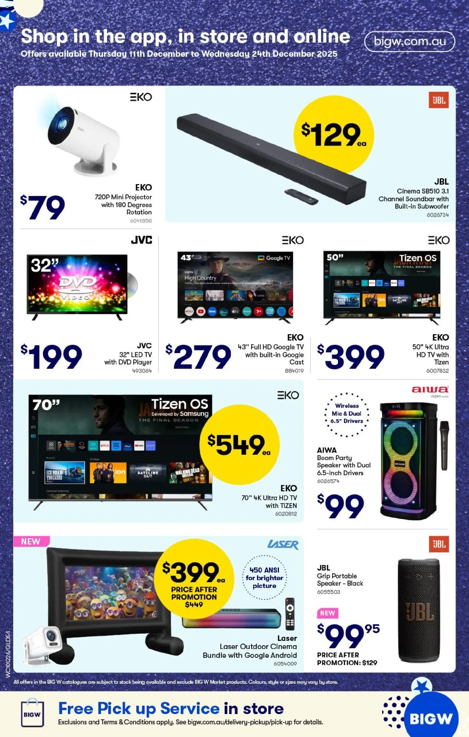 Woolworths catalogue - valid from 10.12.2025 | Page: 54 | Products: Picture, Tv, Player, Speaker