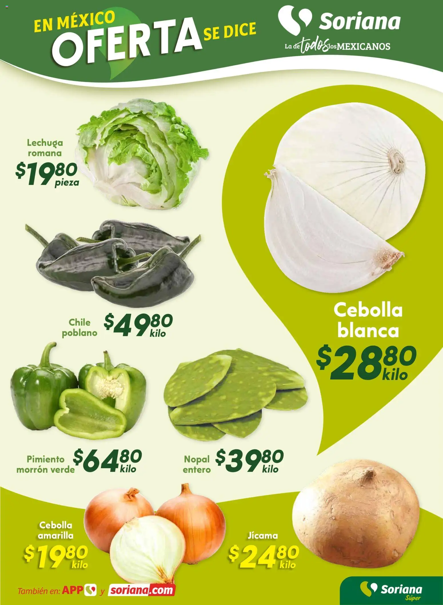 Nuevas ofertas de Soriana válidas en toda la República Mexicana desde el 24.10.2025. ¡Encuentra las mejores ofertas en Soriana - Fin de Semana Súper: BCS, Son y Sin! | Página: 9 | Productos: Cebolla, Lechuga, Pimiento