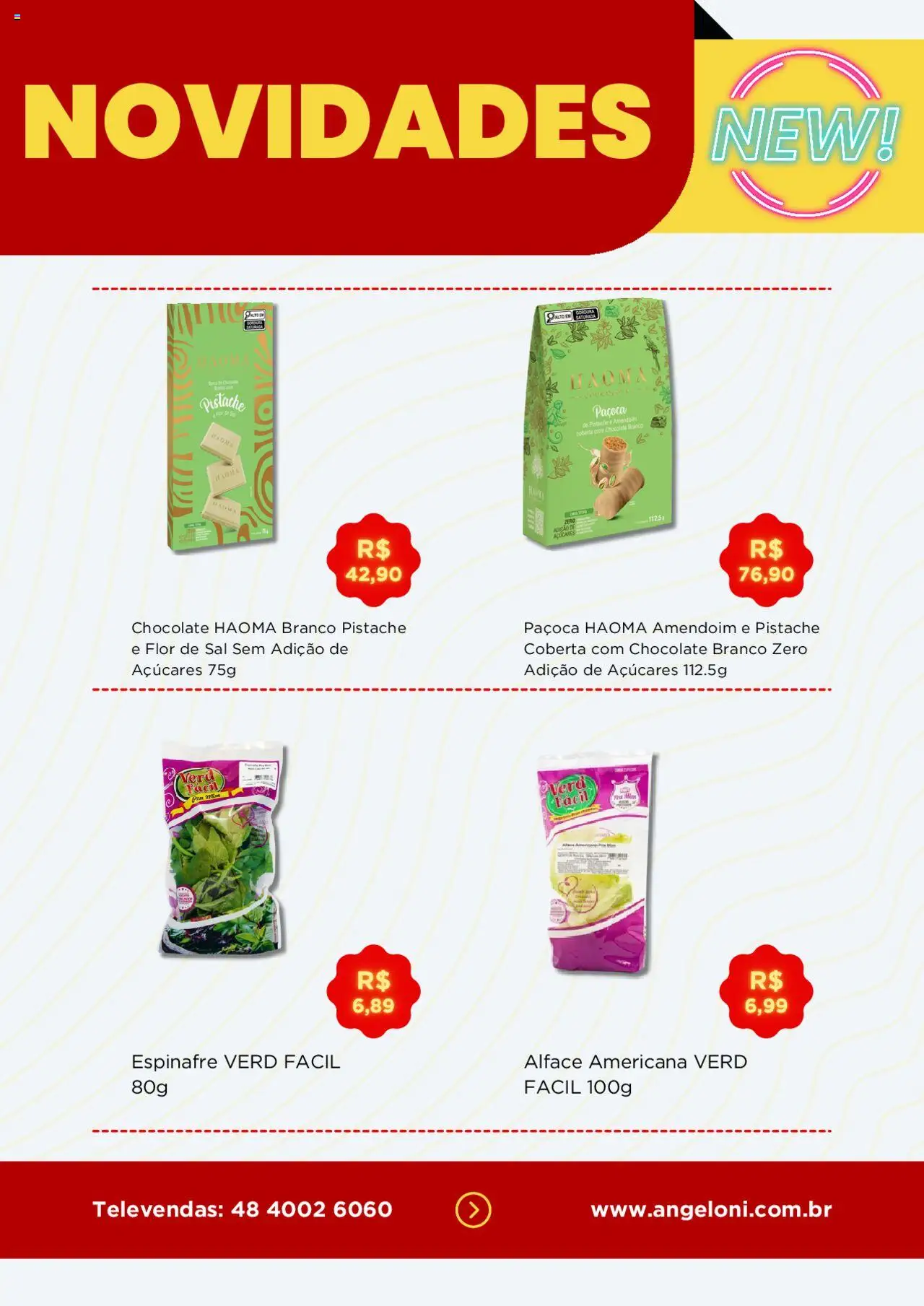 Angeloni Folheto - válido de 22.10.2025 | Página: 8 | Produtos: Pistache, Chocolate, Alface, Sal