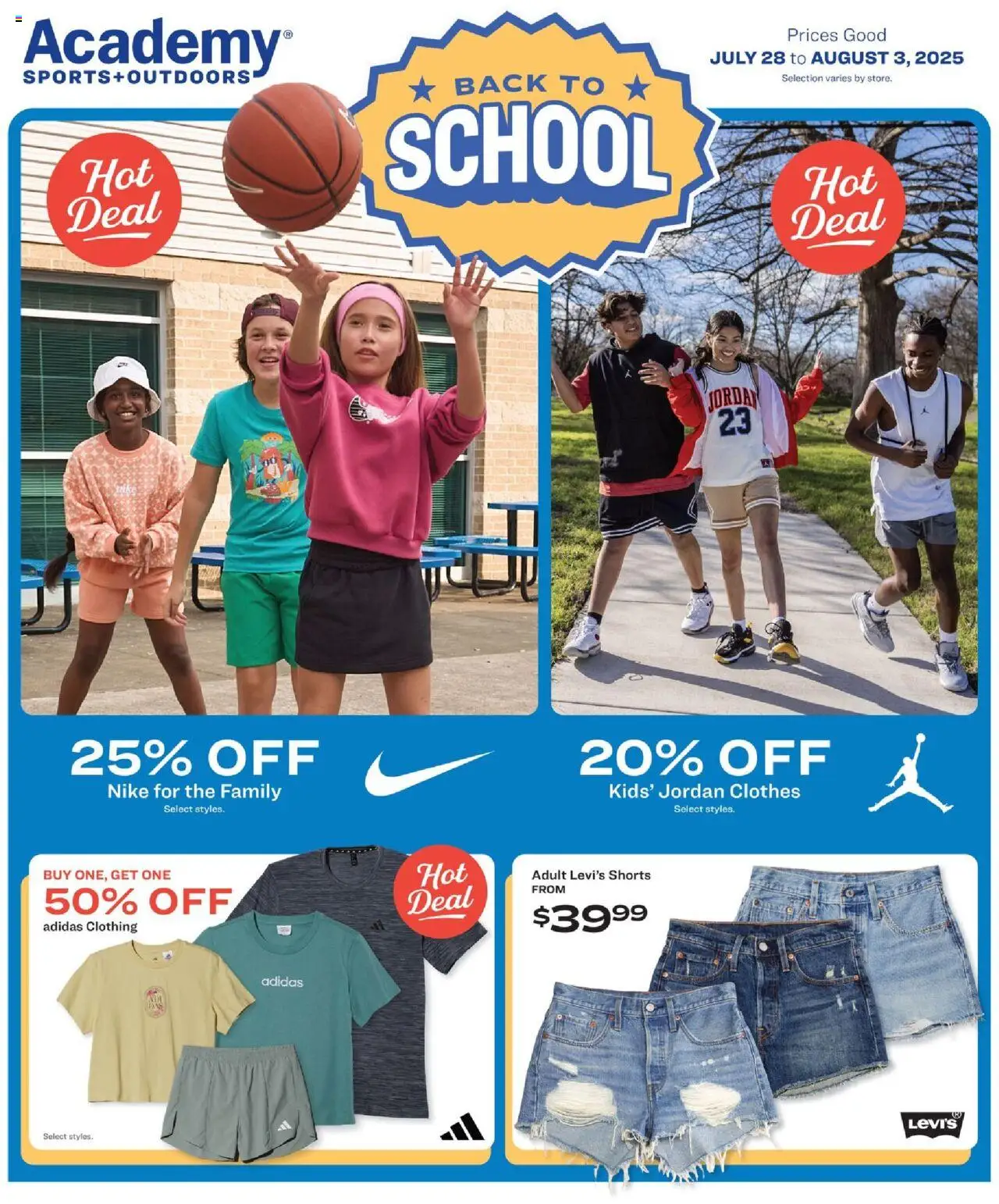 Academy Sports Weekly Ad - valid from 28.07.2025 | Page: 1 | Products: Clothes, Shorts