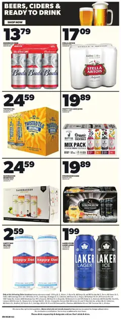 Zehrs flyer valid from 28.08.2025 | Page: 15 | Products: Vodka, Mixer, Juice, Beer