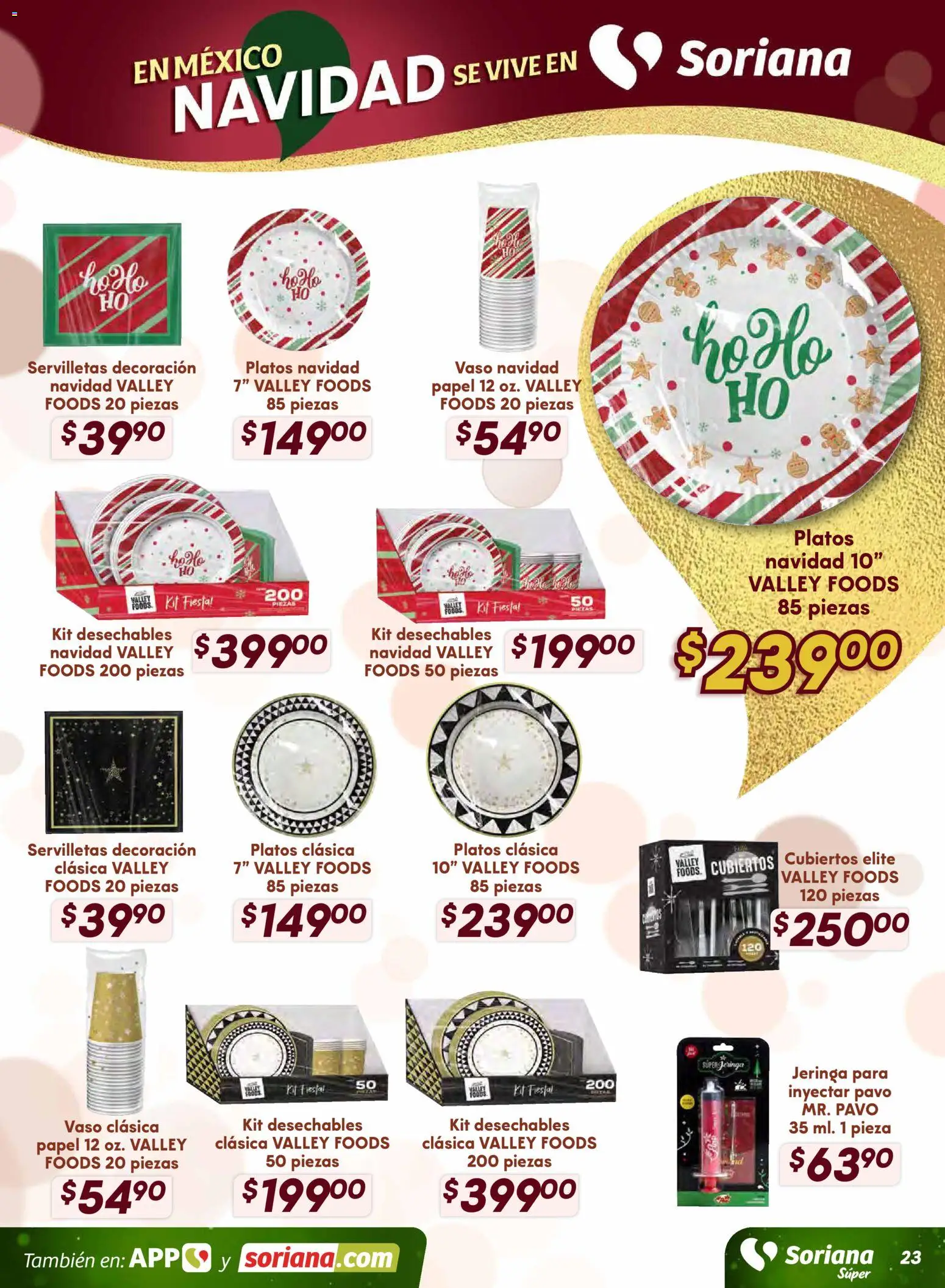 Nuevas ofertas de Soriana válidas en toda la República Mexicana desde el 13.11.2025. ¡Encuentra las mejores ofertas en Soriana - Preciazazaso Súper: Camp, Chia, Oax, Q. Roo, Tab, Yuc! | Página: 23 | Productos: Servilletas