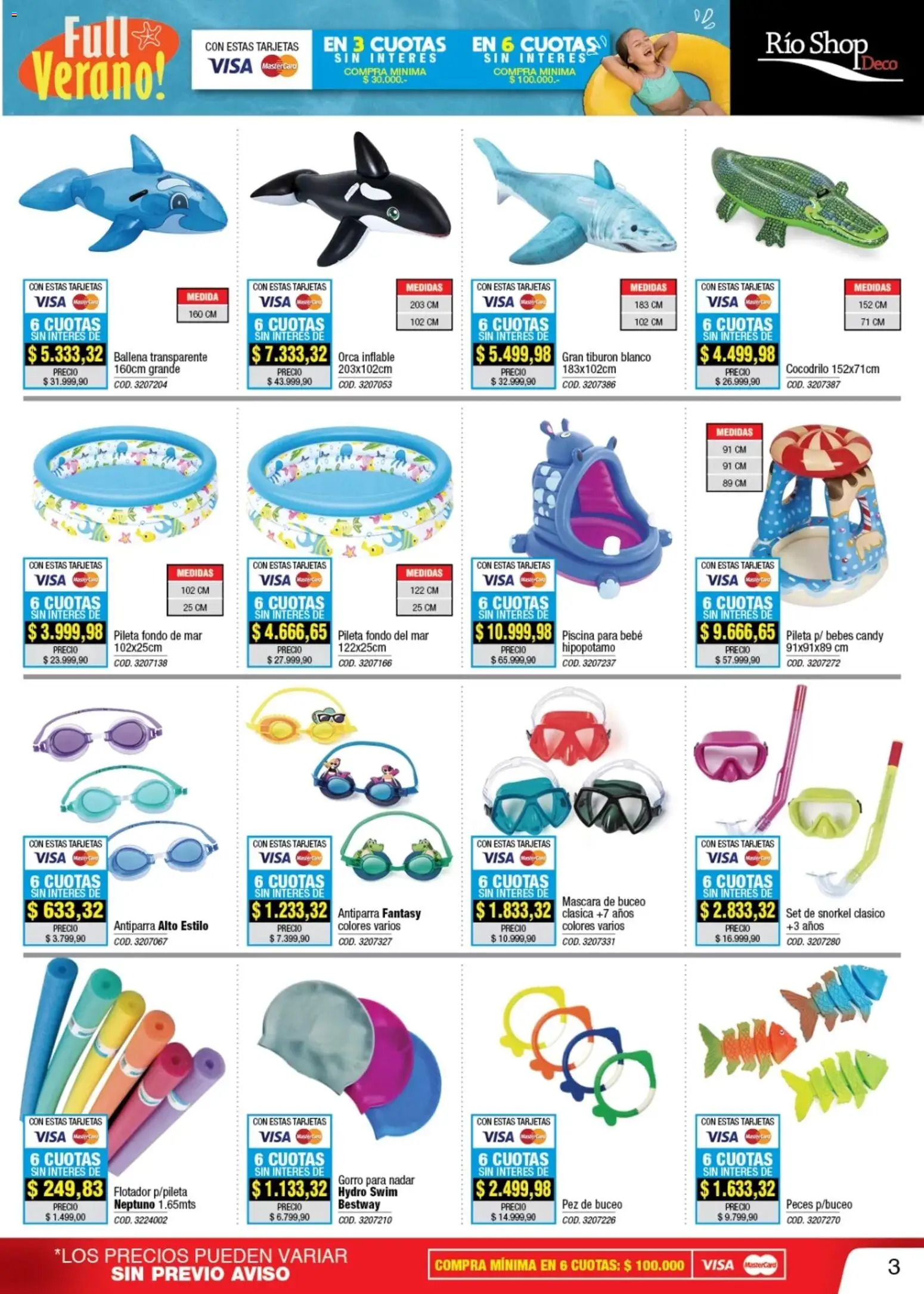 Río Shop Deco catálogo │ válido desde el 01.01.2026 | Página: 3 | Productos: Máscara, Pileta, Pez