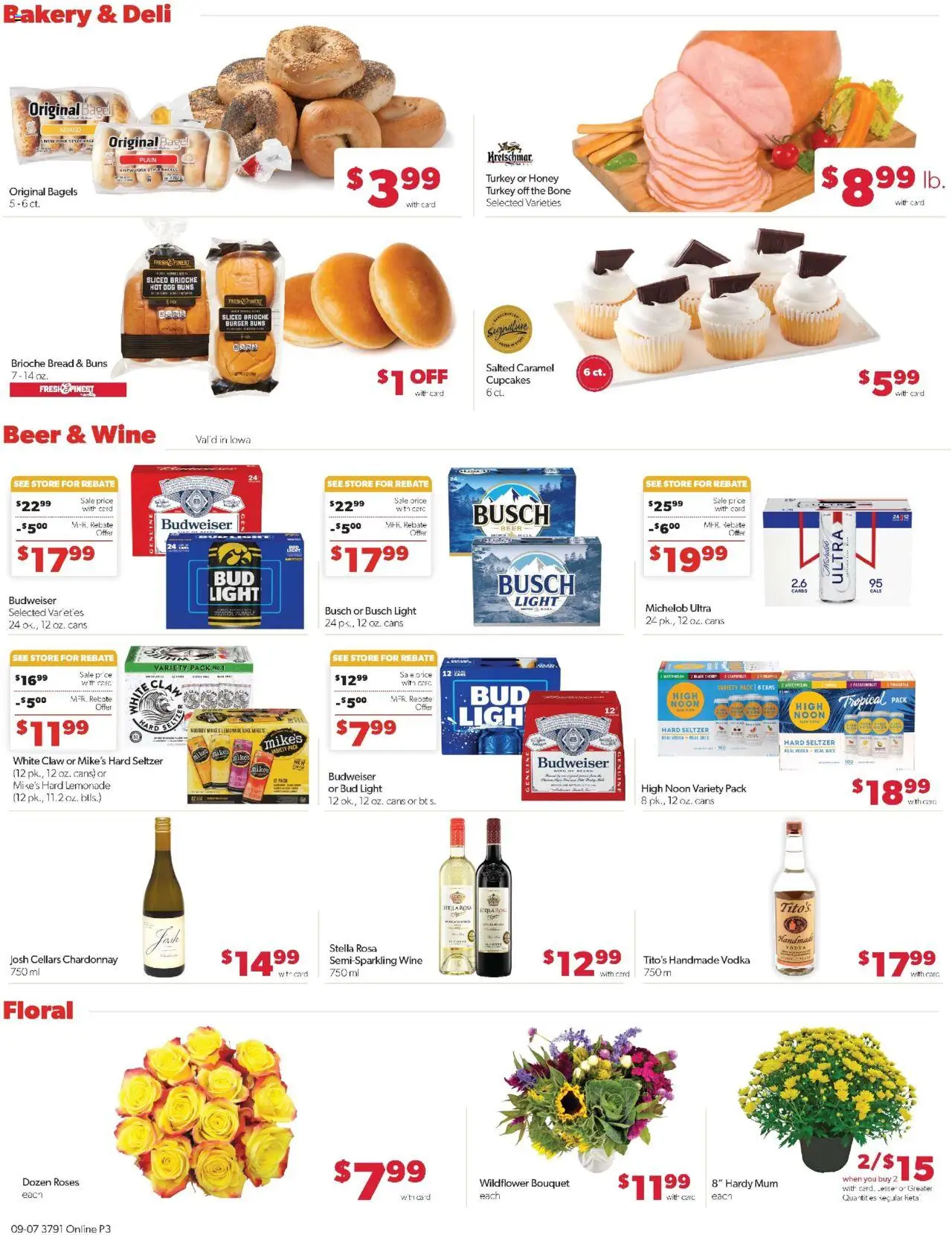 Family Fare Weekly Ad - IA - valid from 07.09.2025 | Page: 7 | Products: Bakery, Bread, Vodka, Watermelon