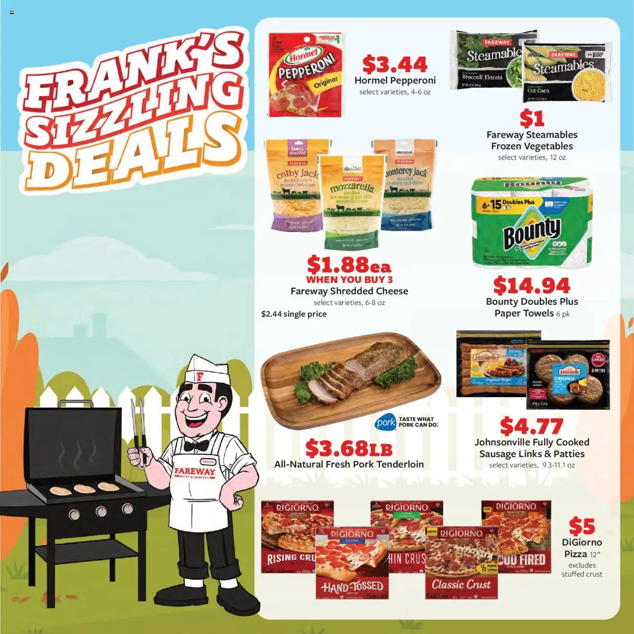 Fareway Weekly Ad - valid from 13.10.2025 | Page: 11 | Products: Broccoli, Cheese, Pizza, Pork