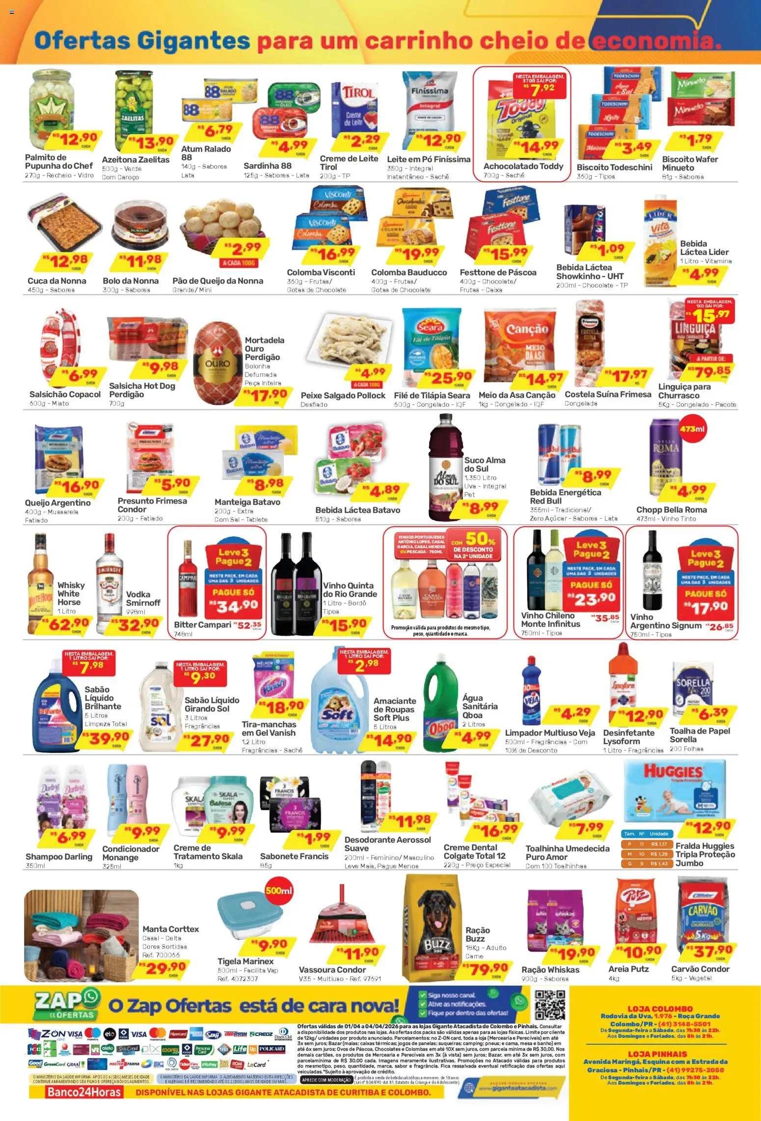Gigante Atacadista Folheto - válido de 01.04.2026 | Página: 2 | Produtos: Desodorante, Linguiça, Vanish, Filé de tilápia