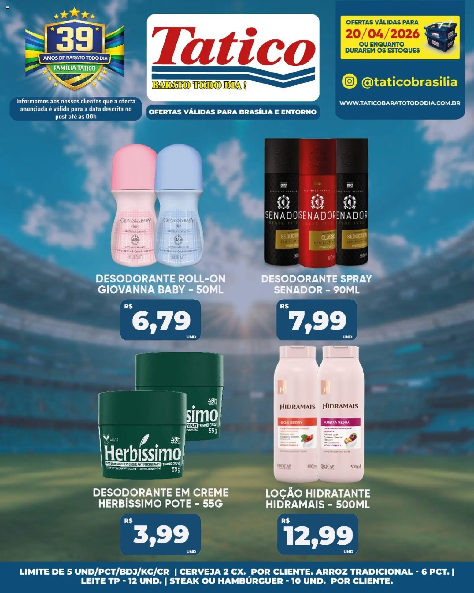 Tatico Folheto - válido de 21.04.2026 | Página: 38 | Produtos: Desodorante, Leite, Hambúrguer, Ameixa