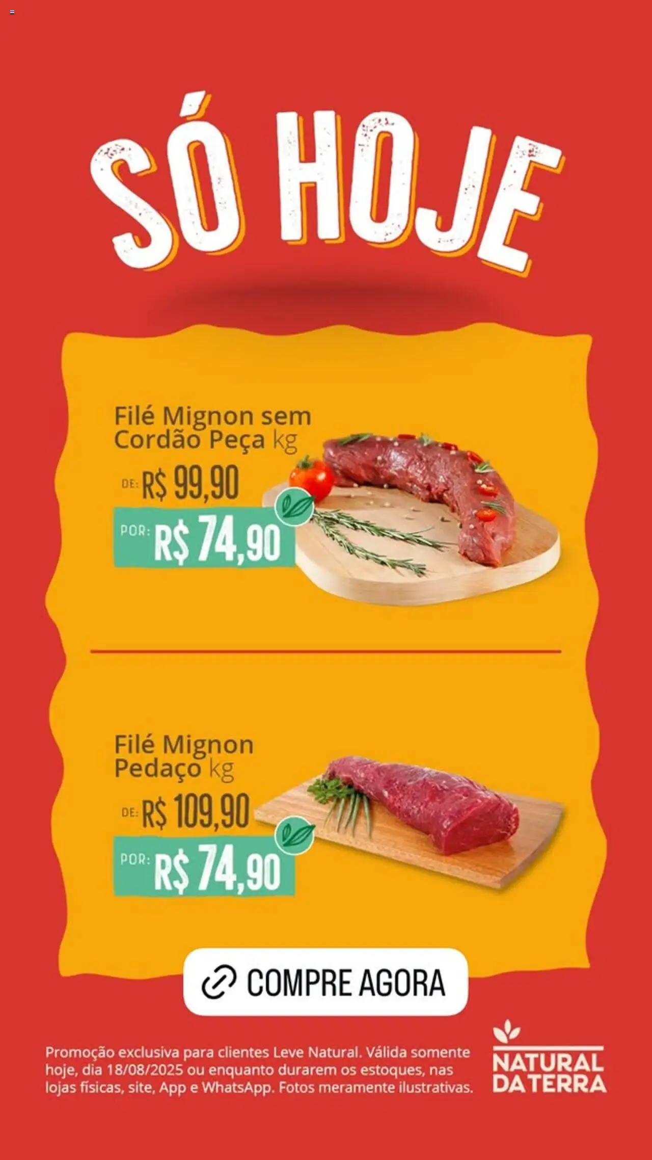 Natural da Terra Folheto - válido de 18.08.2025 | Página: 1 | Produtos: Filé mignon