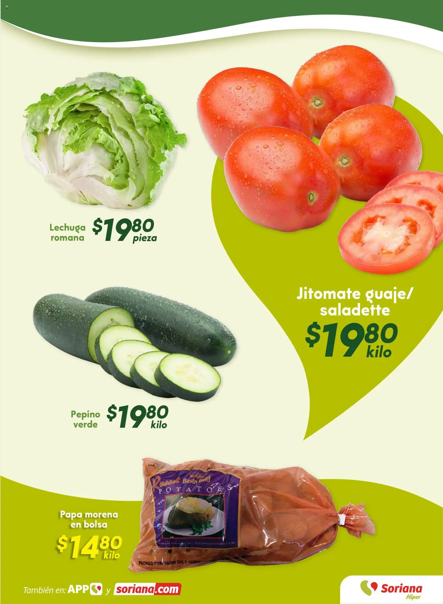 Nuevas ofertas de Soriana válidas en toda la República Mexicana desde el 15.11.2025. ¡Encuentra las mejores ofertas en Soriana - Ahorratón Híper: Saltillo y Torreón! | Página: 7 | Productos: Papa, Bolsa, Lechuga
