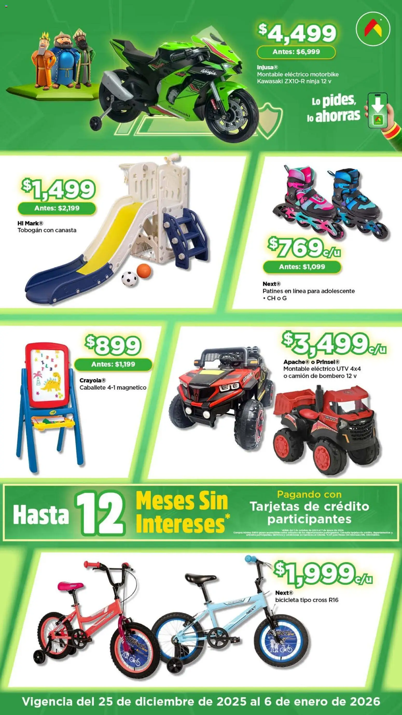 Nuevas ofertas de Bodega Aurrerá válidas en toda la República Mexicana desde el 25.12.2025. ¡Encuentra las mejores ofertas en Bodega Aurrerá folleto Juguetirama! | Página: 4 | Productos: Tobogán, Canasta