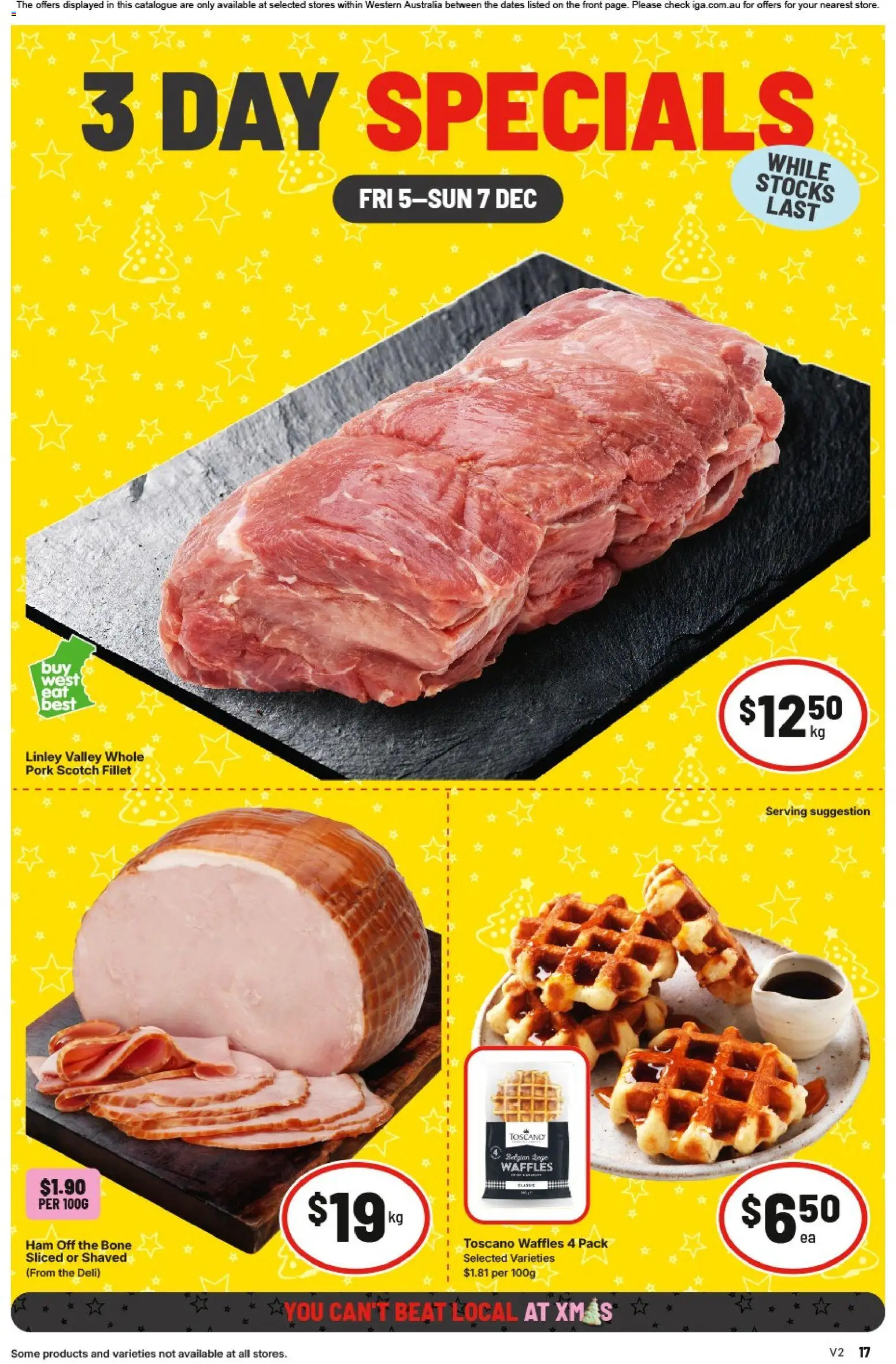 IGA catalogue - valid from 05.12.2025 | Page: 1 | Products: Ham, Pork, Scotch, Waffles