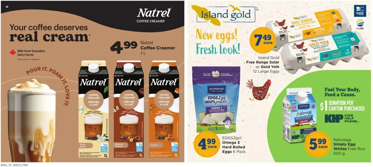 Thrifty Foods flyer valid from 16.10.2025 | Page: 7 | Products: Cream, Milk, Eggs, Coffee